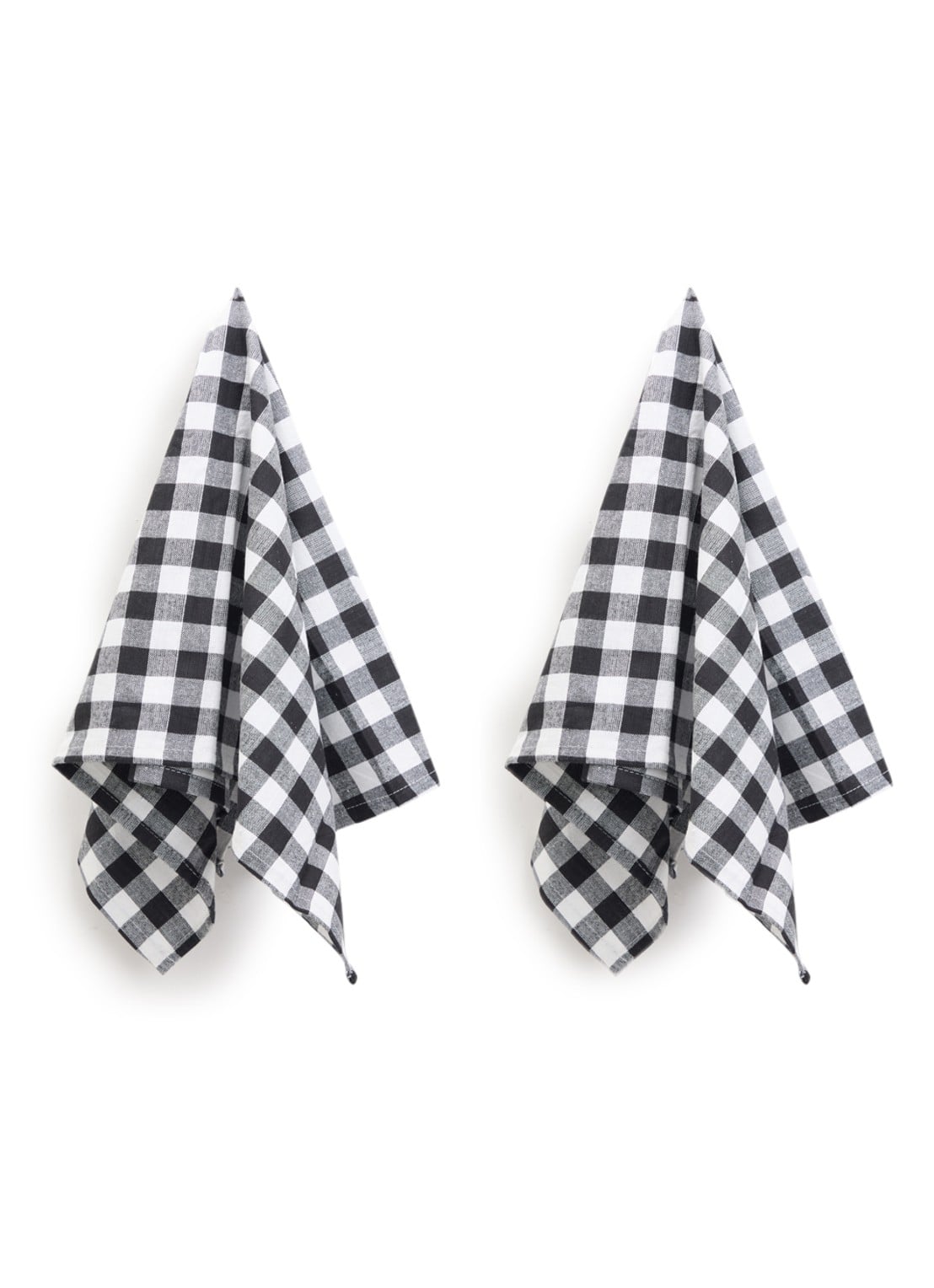 Tiseco Gingham theedoek 70 x 50 cm set van 2 - voorkant zwart