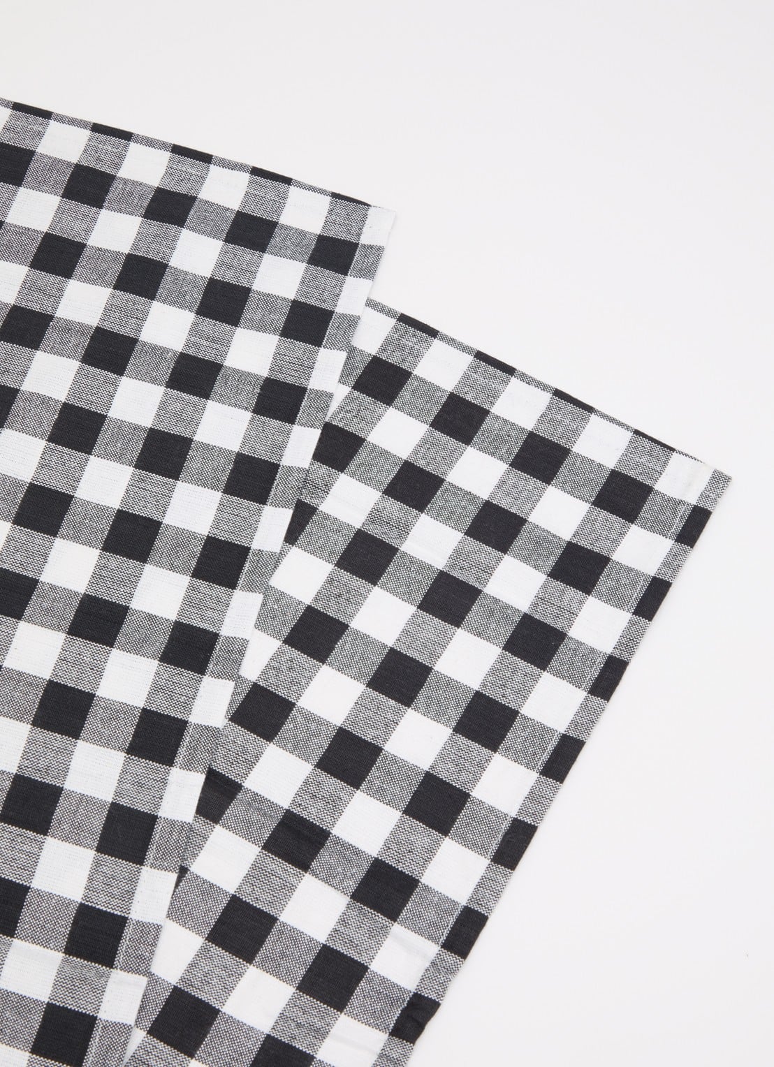 Tiseco Gingham theedoek 70 x 50 cm set van 2 - voorkant 2 zwart