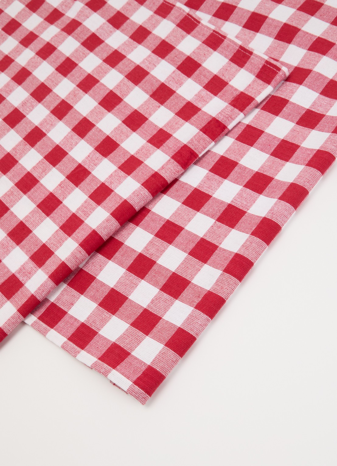 Tiseco Gingham theedoek 70 x 50 cm set van 2 - voorkant 2 donkerrood