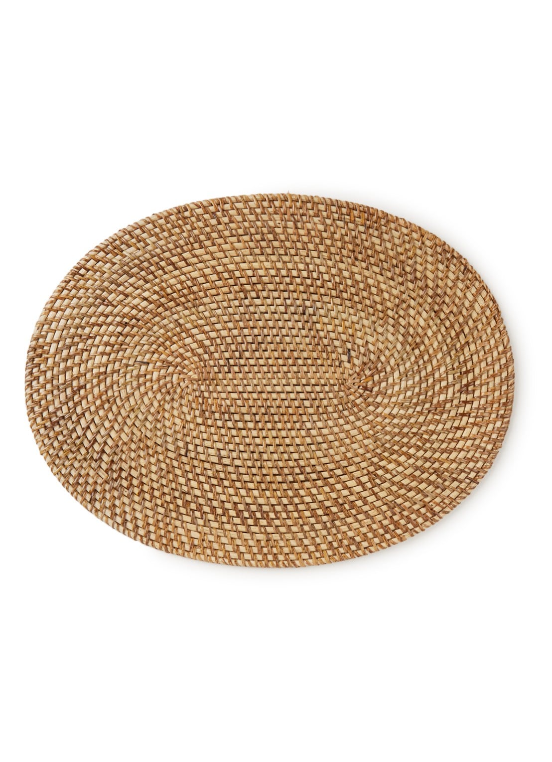 Tiseco Placemat van rotan 40 x 30 cm - voorkant beige