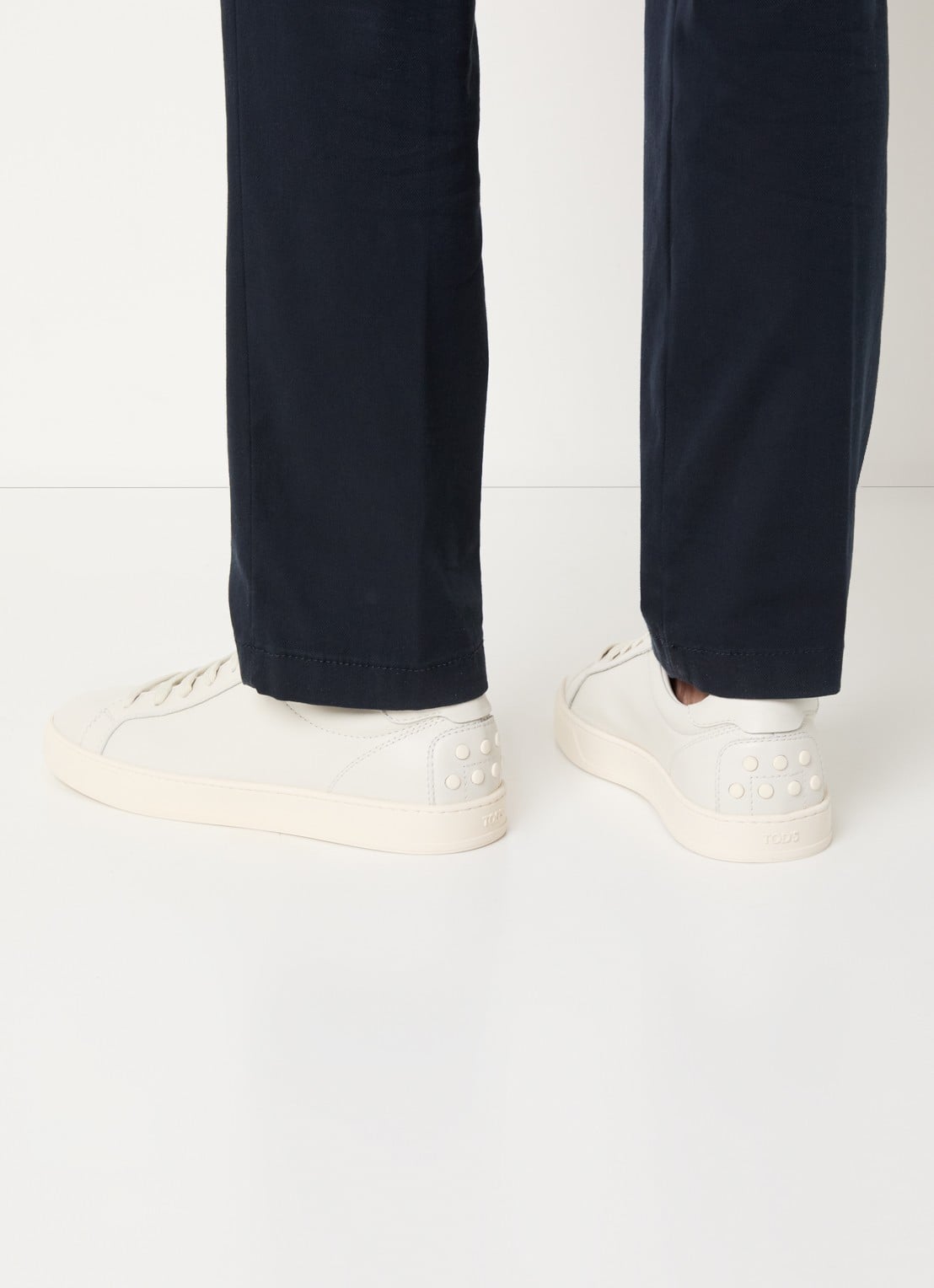 Tod's Allacciata Cassetta sneaker van kalfsleer - voorkant 2 ivoor
