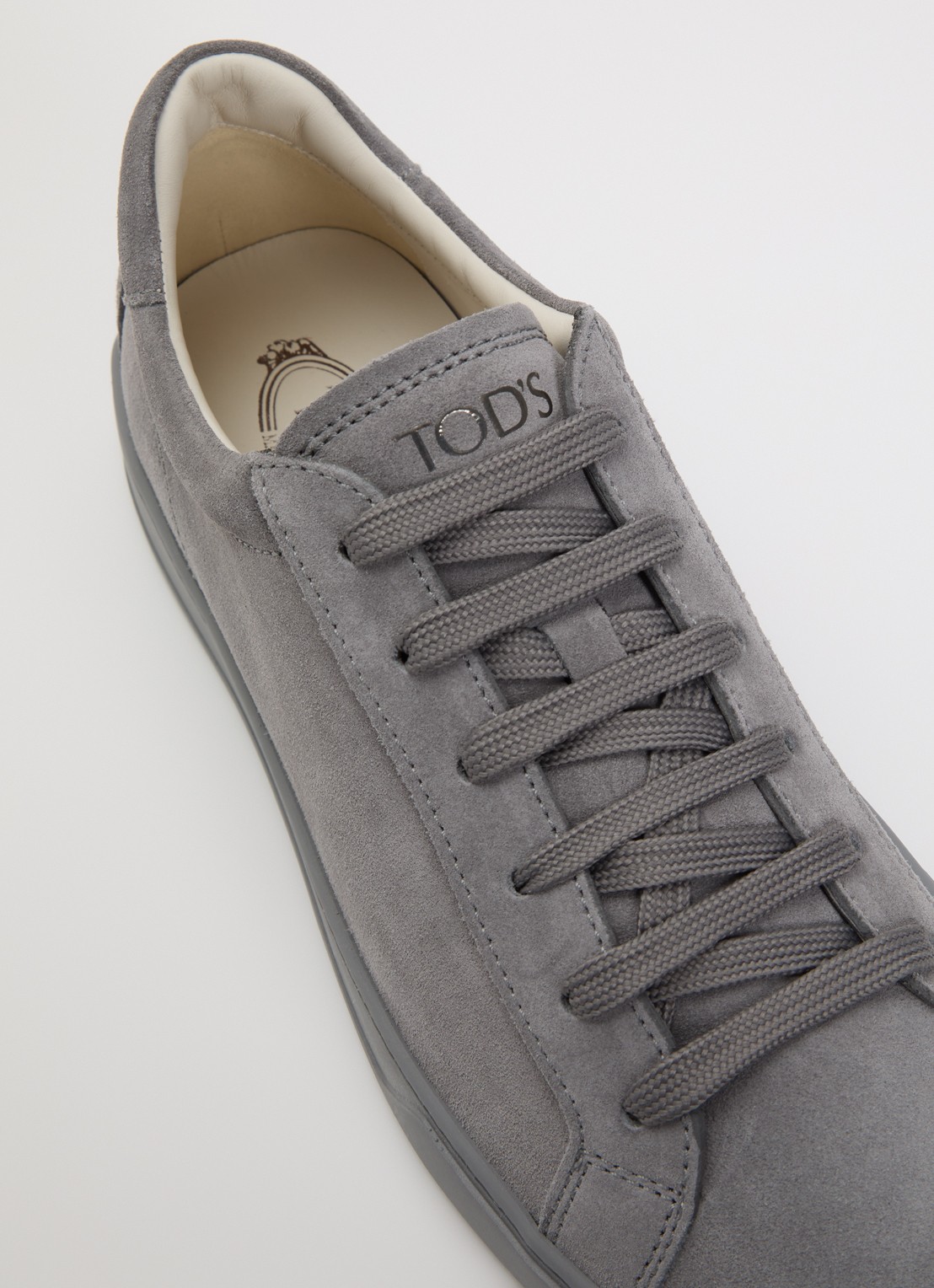 Tod's Allacciata Cassetta sneaker van kalfsleer - detail 5 grijs