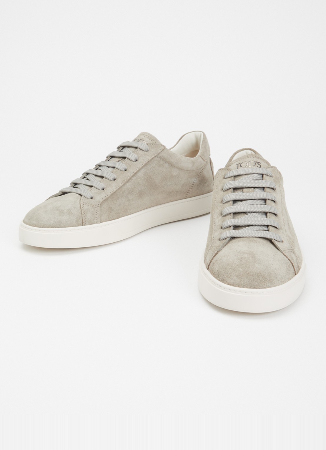 Tod's Allaciata Cassetta sneaker van kalfssuède - detail donkerbeige