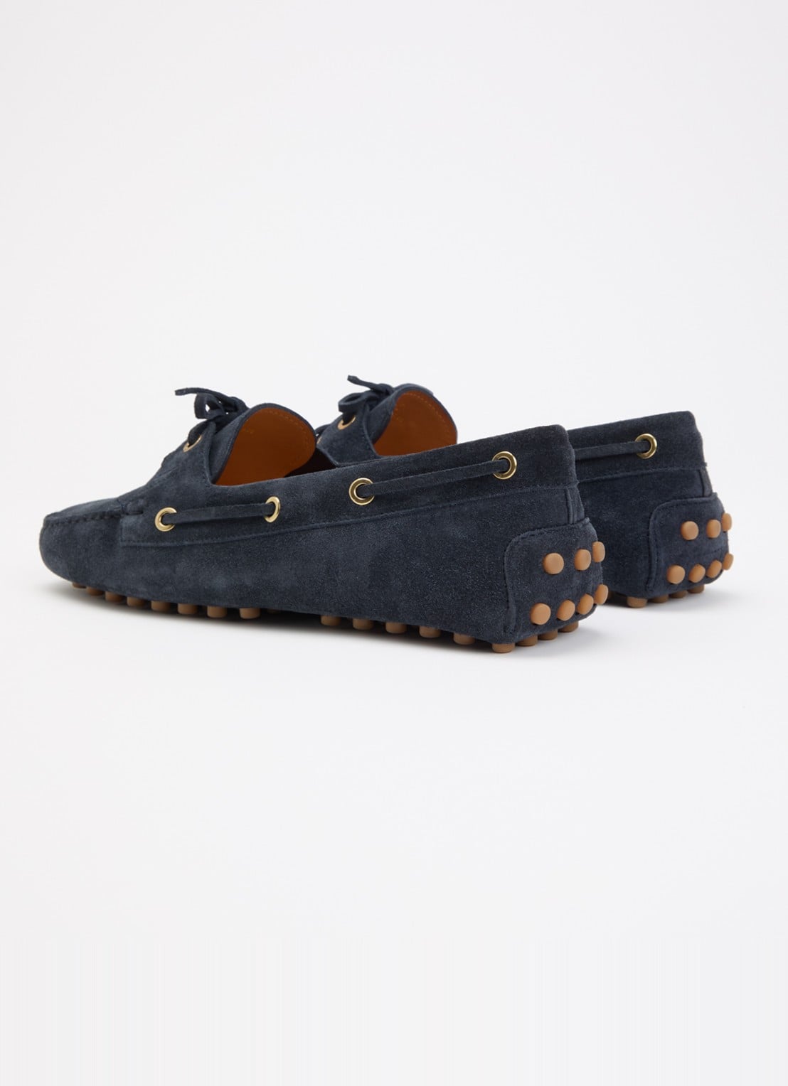 Tod's Boat Gommino mocassin van kalfssuède - achterkant donkerblauw