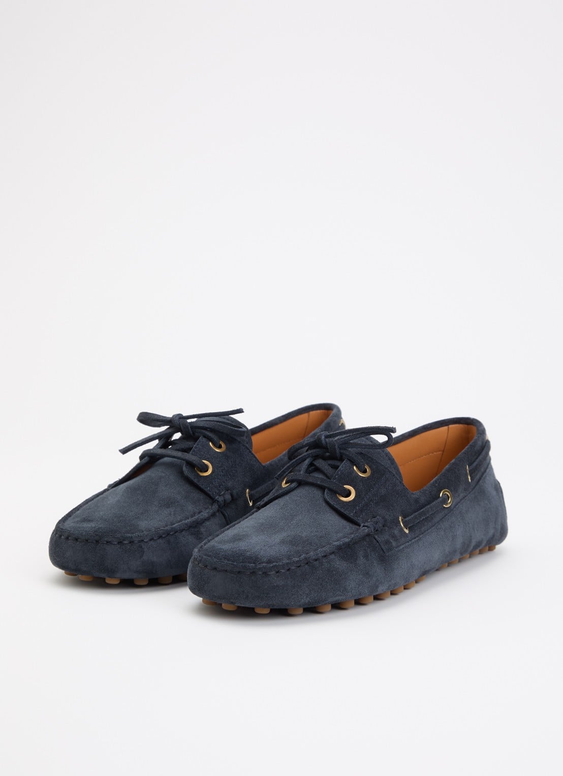 Tod's Boat Gommino mocassin van kalfssuède - detail 3 donkerblauw