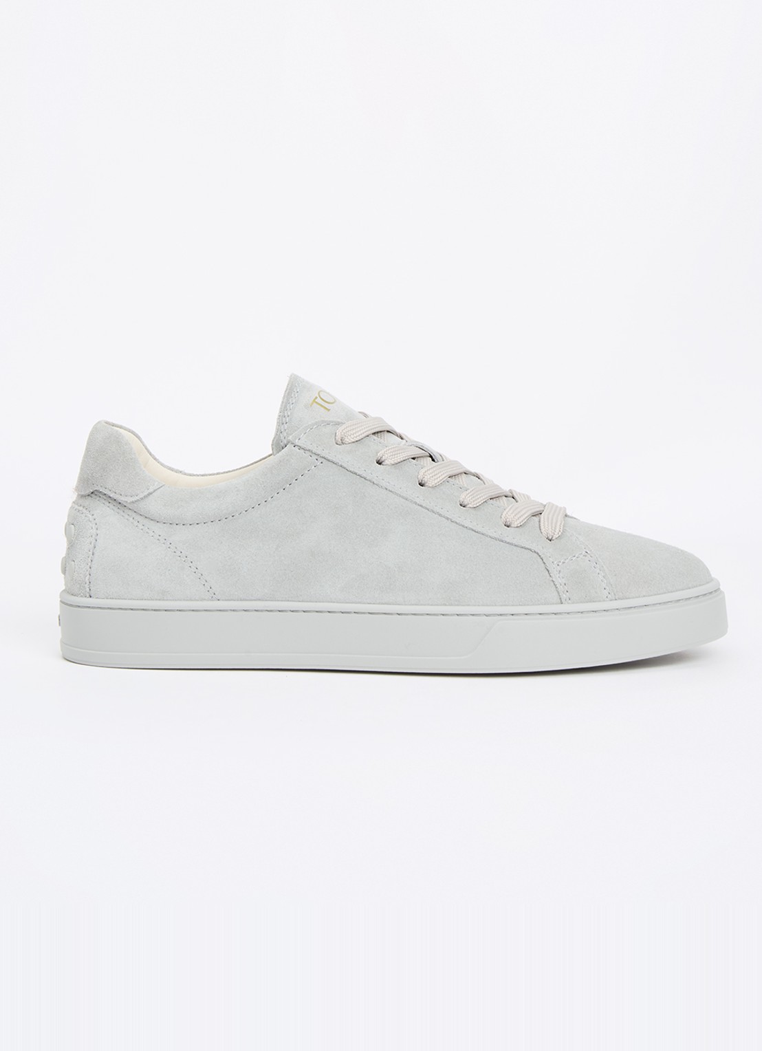 Tod's Cassetta sneaker van kalfssuède - voorkant grijs