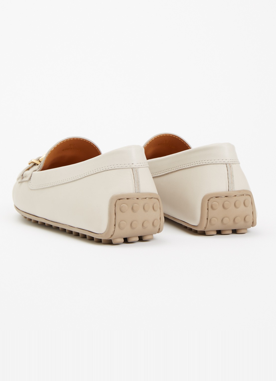 Tod's City Gommino loafer van kalfsleer met gespdetail - achterkant 6 lichtgrijs