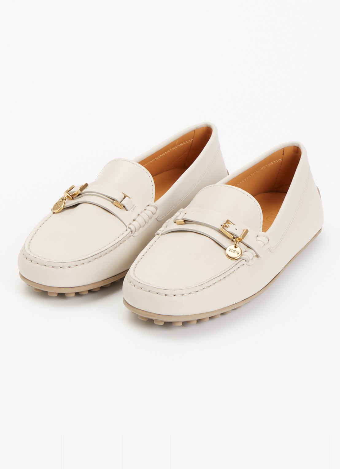 Tod's City Gommino loafer van kalfsleer met gespdetail - detail lichtgrijs