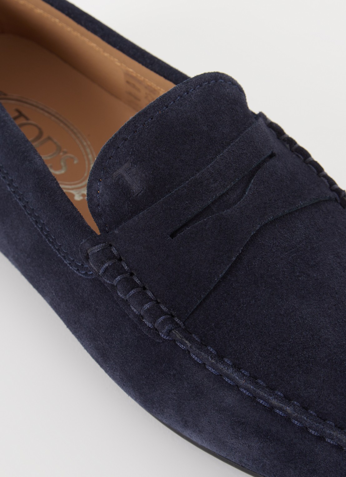 Tod's City Gommino mocassin van suède - detail 9 donkerblauw
