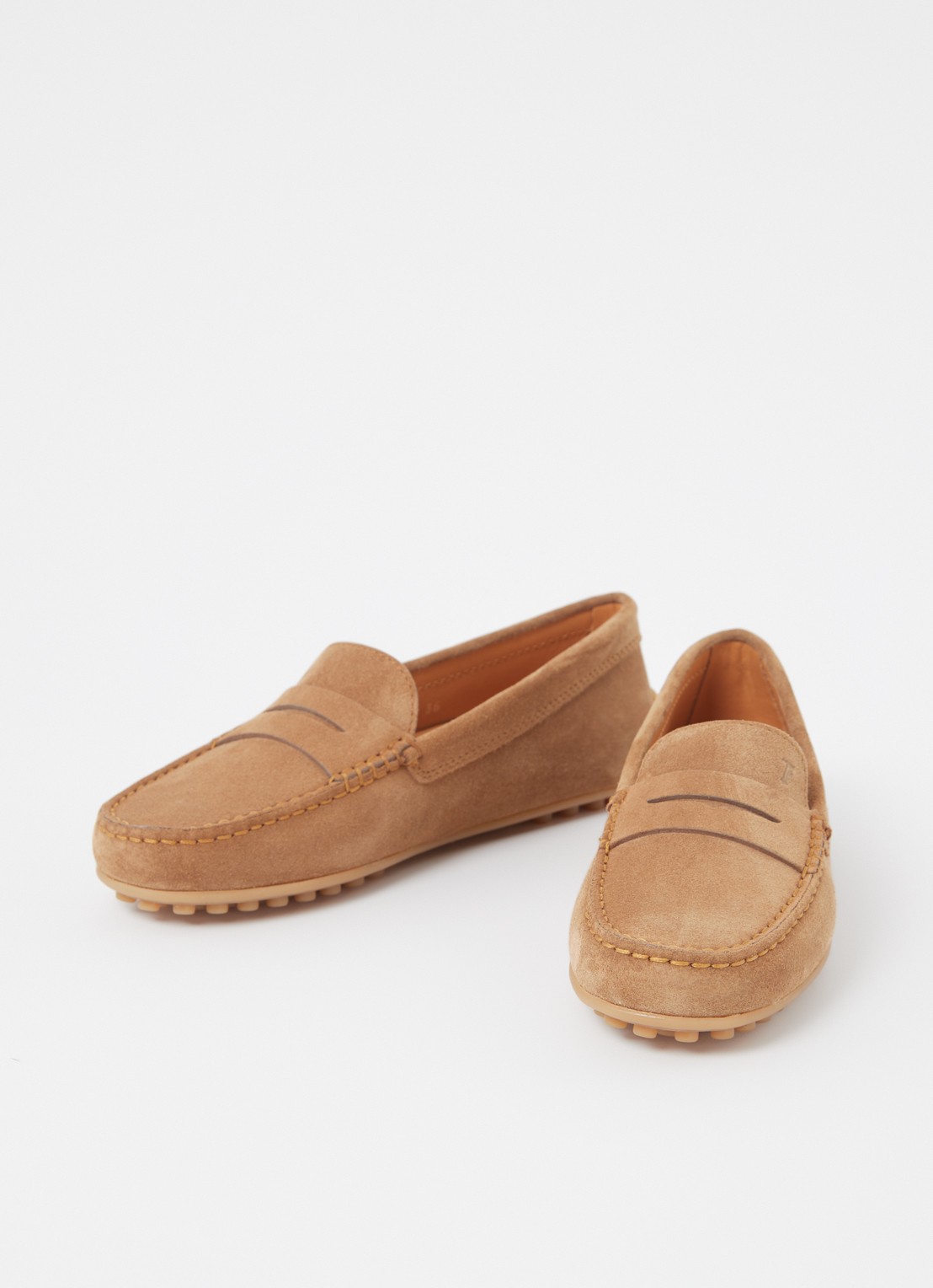 Tod's City Gommino mocassin van suède - detail 6 cognac