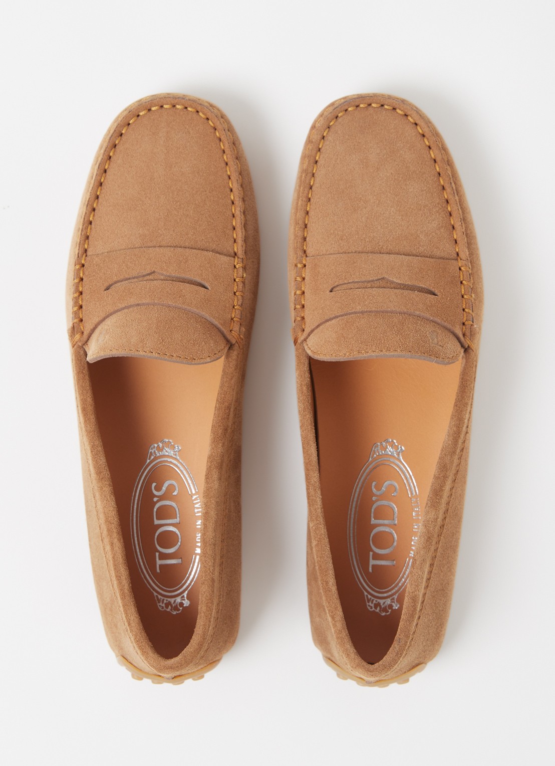 Tod's City Gommino mocassin van suède - detail 7 cognac