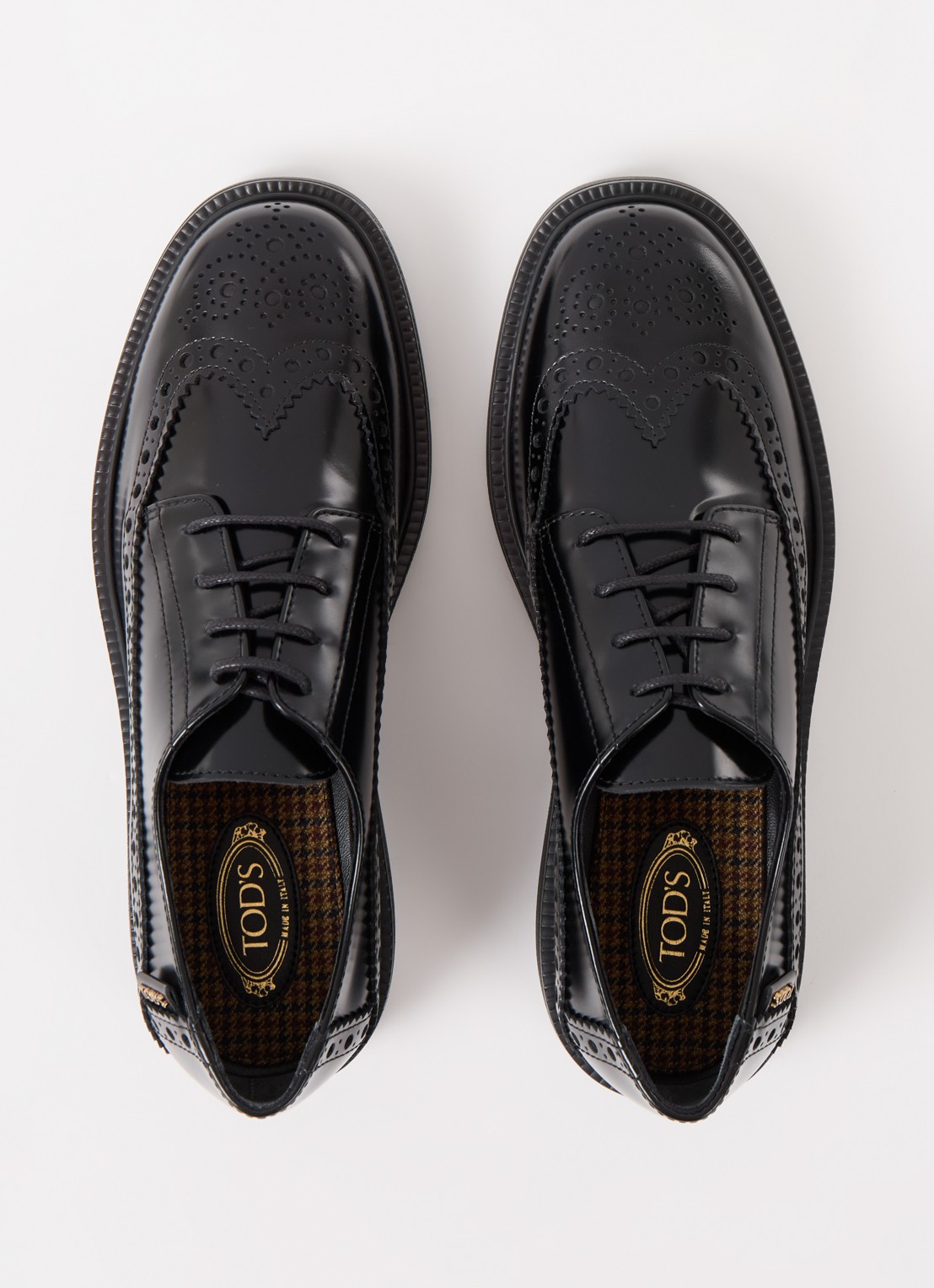Tod's Gomma 20L brogue van leer - detail 5 zwart