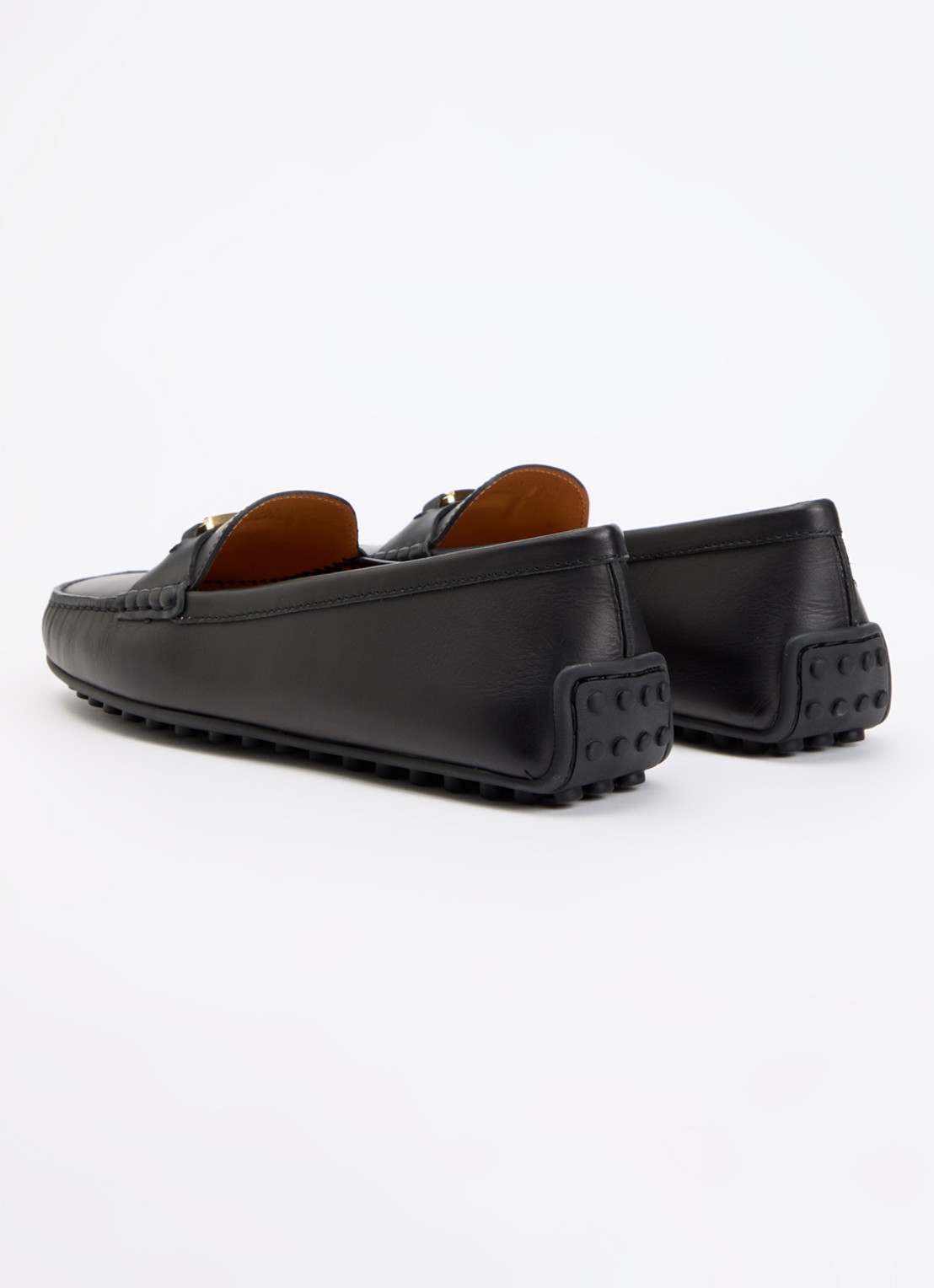 Tod's Gomma mocassin van kalfsleer met logo  - achterkant zwart