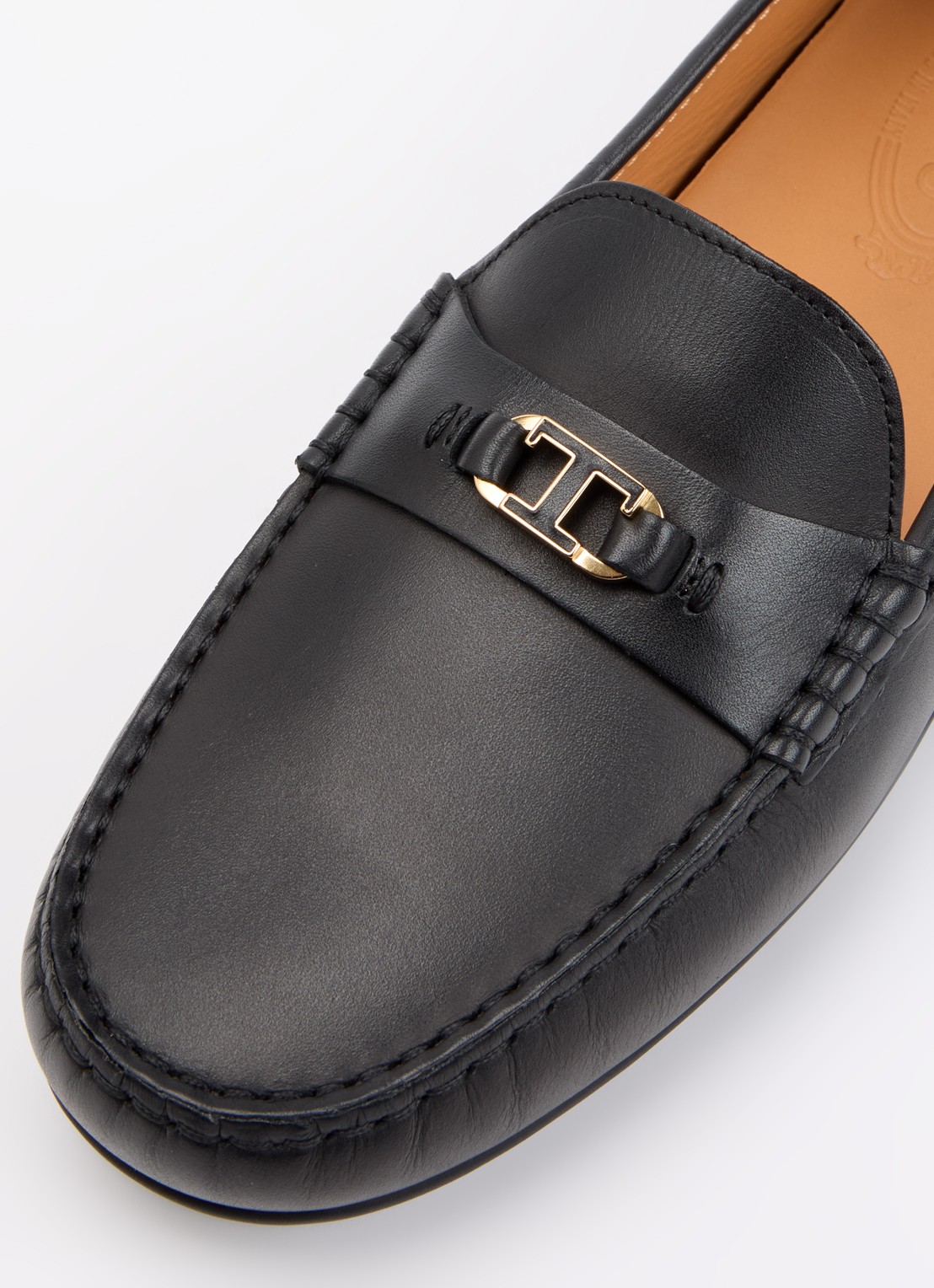 Tod's Gomma mocassin van kalfsleer met logo  - detail 5 zwart