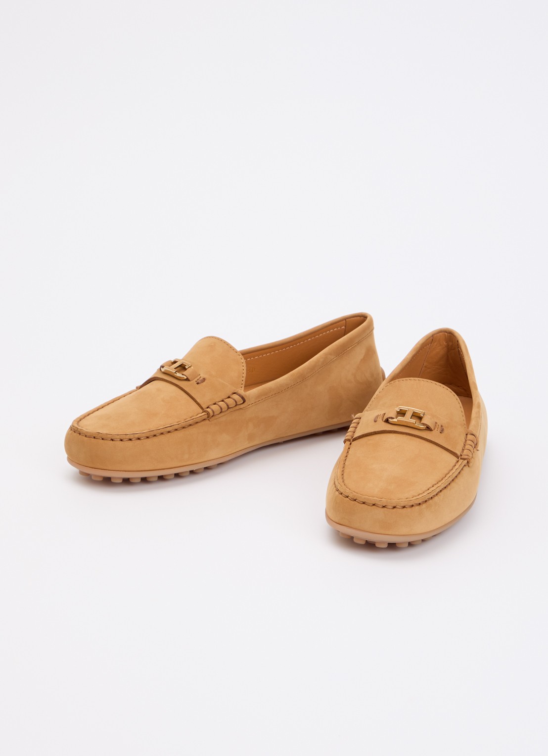 Tod's Gomma moccasin van nubuck - detail 2 camel