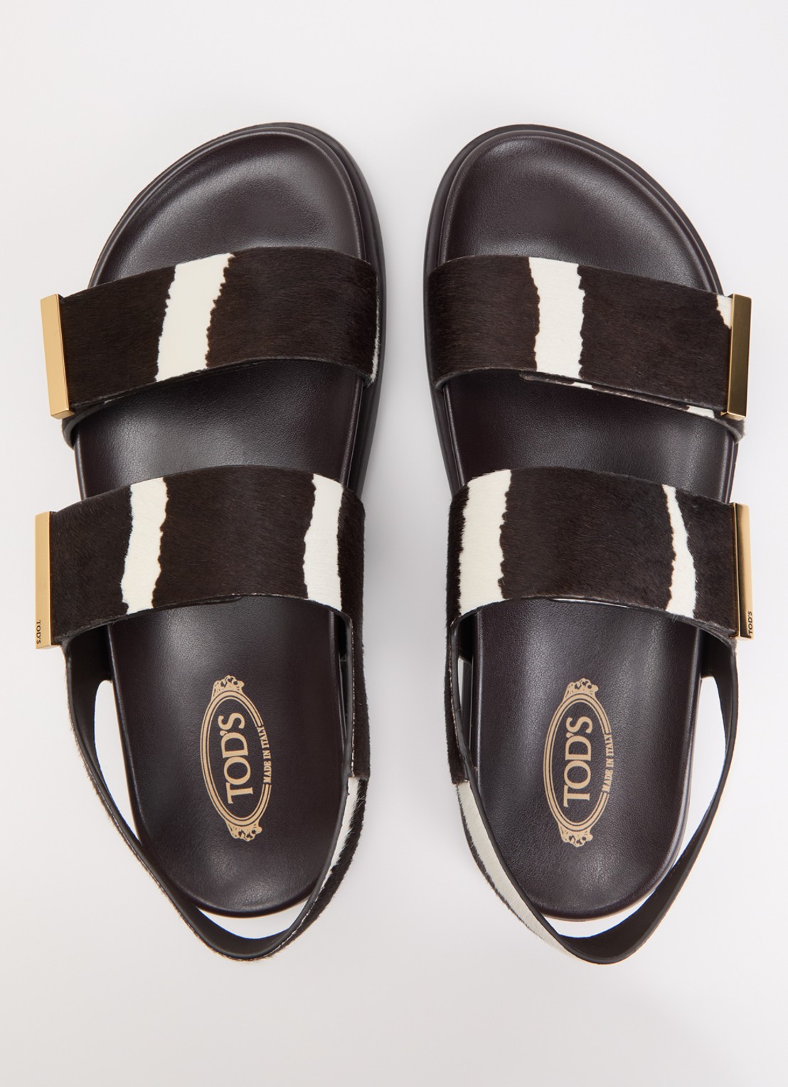 Tod's Gomma sandaal van koeienvacht - detail 3 zwart