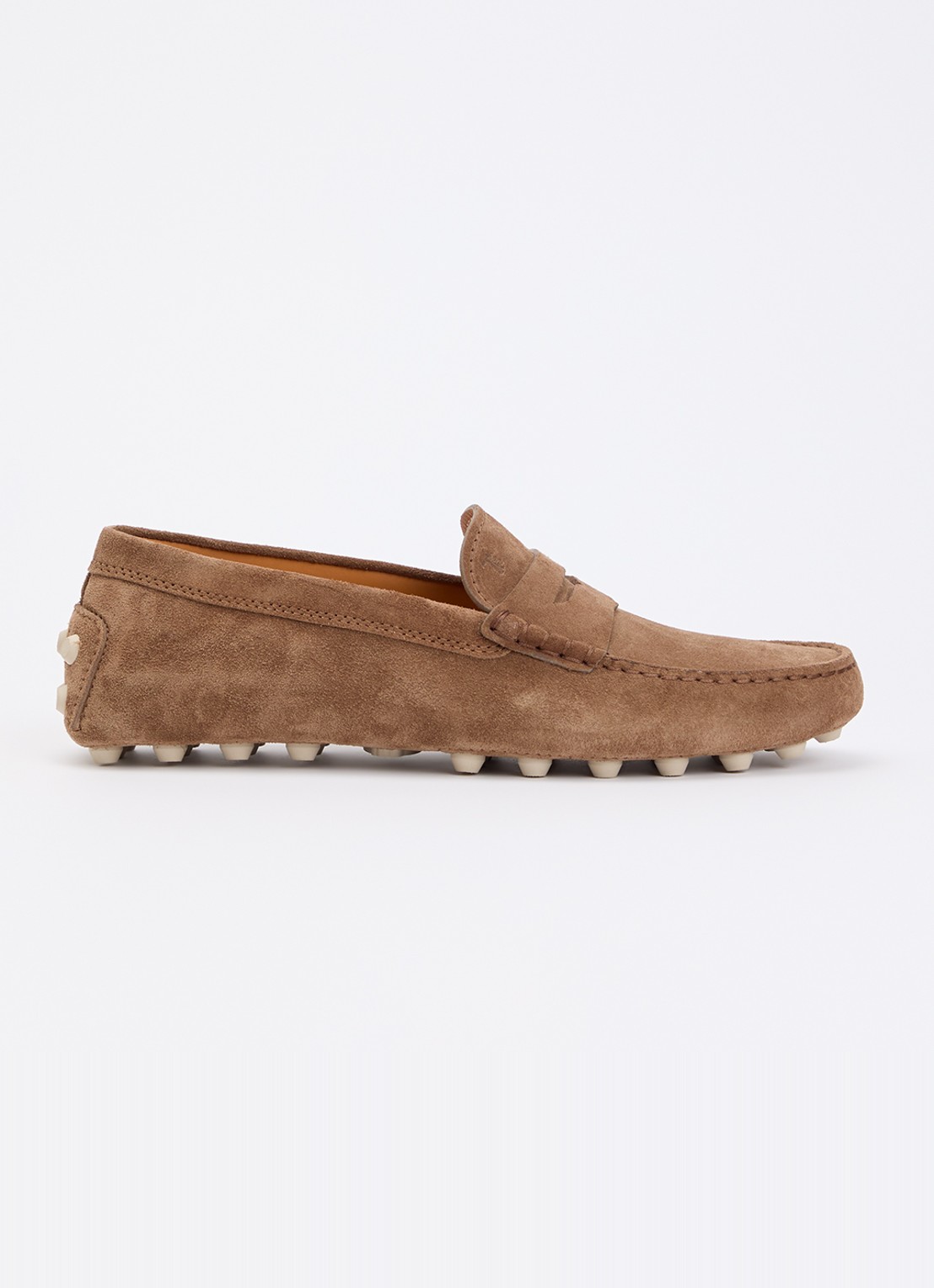 Tod's Gommino Macro mocassin van suède - voorkant 6 bruin