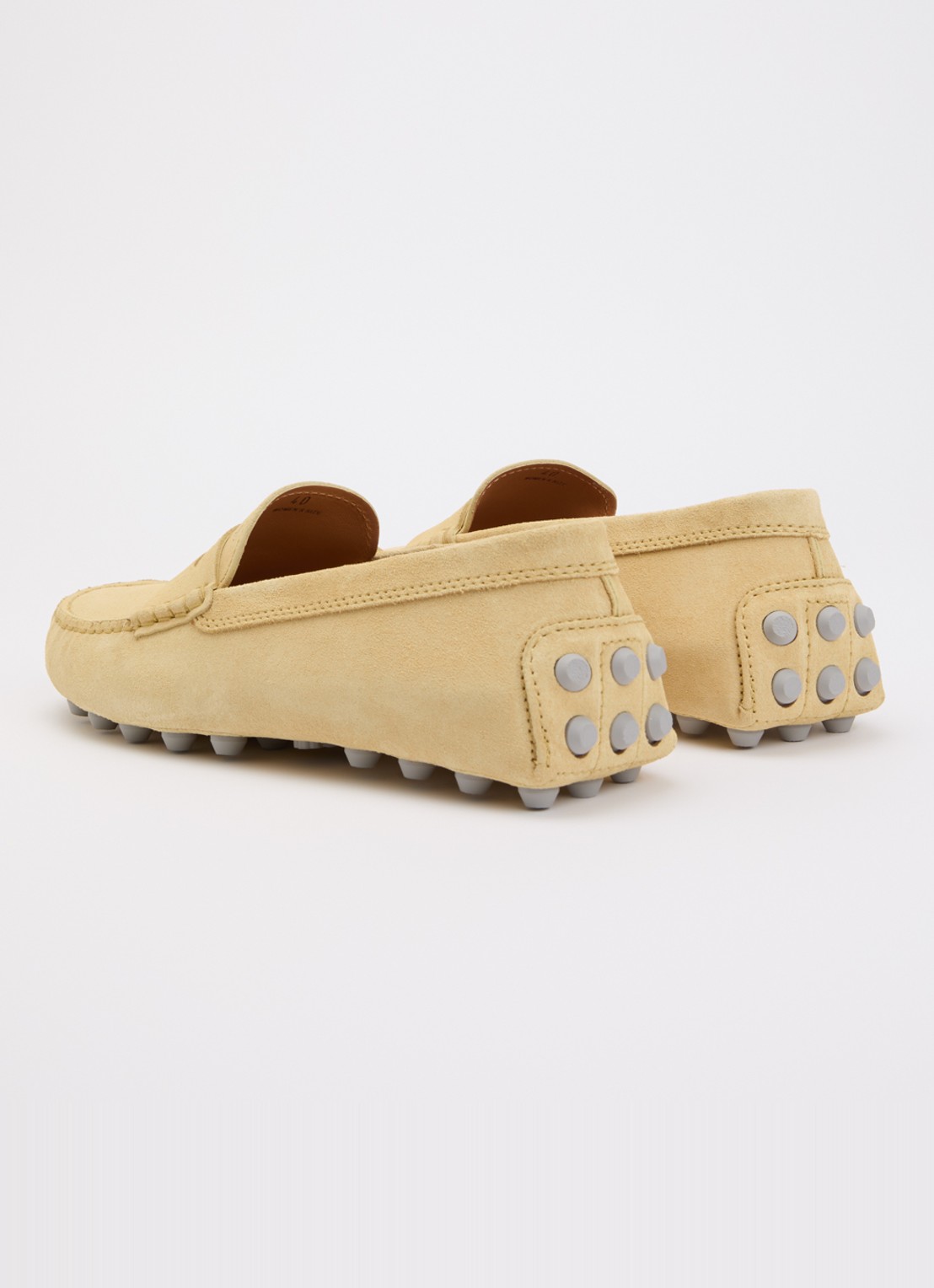 Tod's Gommino Macro mocassin van suède - achterkant 2 beige