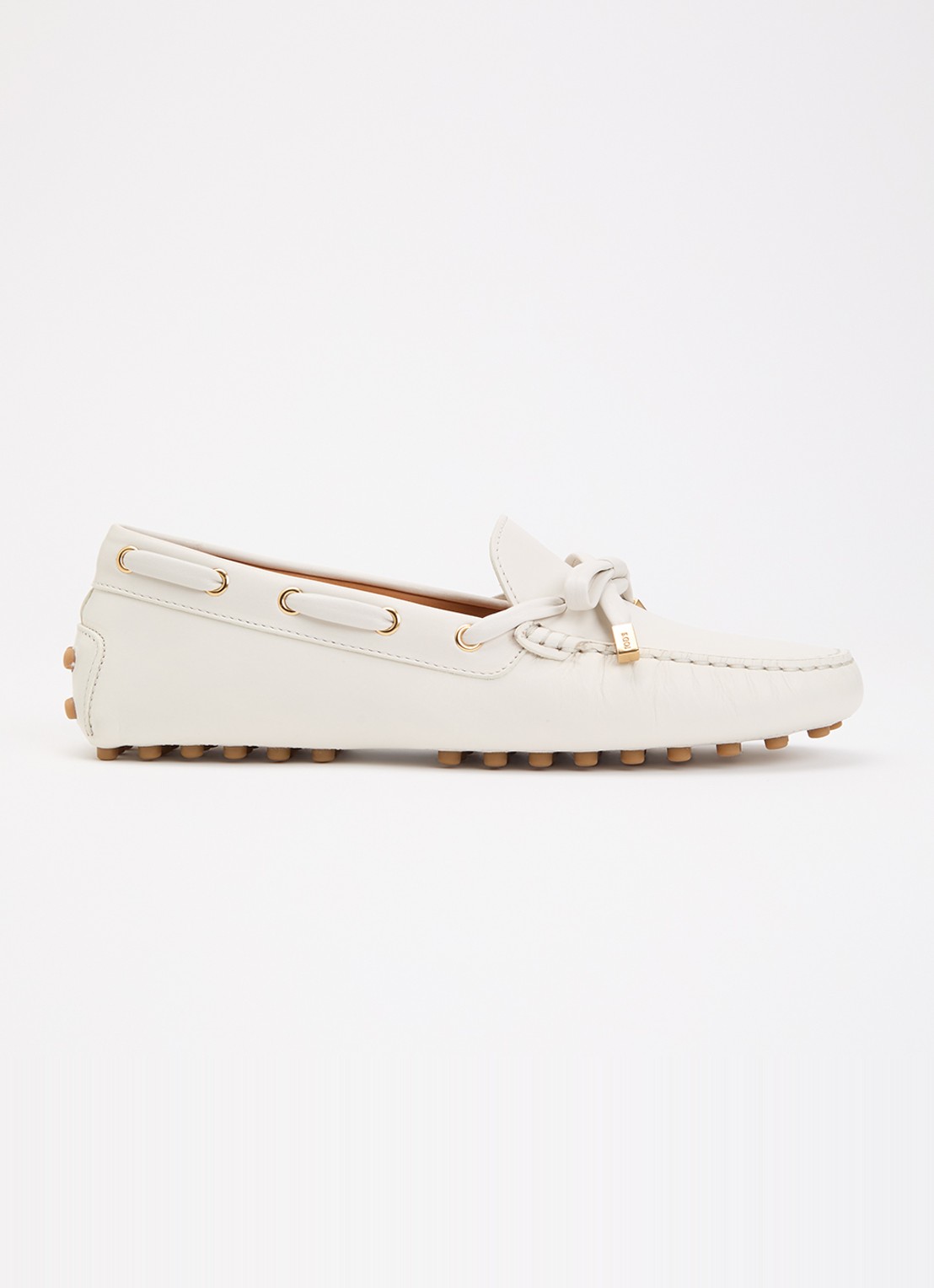 Tod's Gommino mocassin van kalfsleer - voorkant 6 gebroken wit