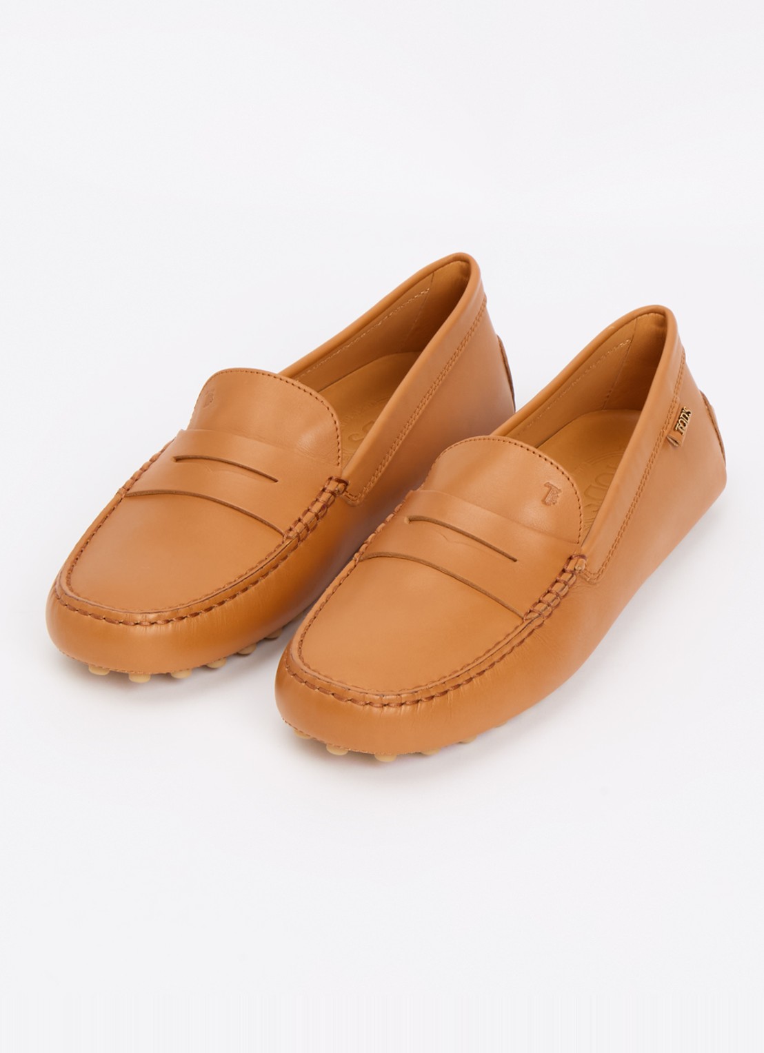 Tod's Gommino mocassin van kalfsleer - detail roestbruin