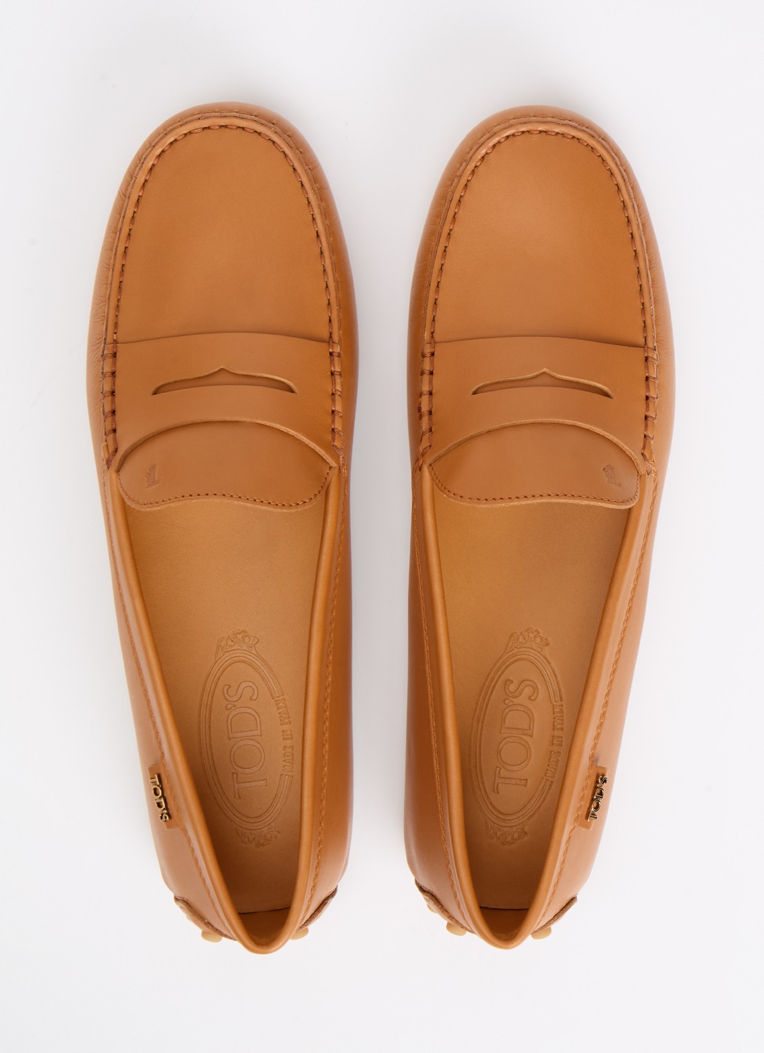 Tod's Gommino mocassin van kalfsleer - detail 2 roestbruin