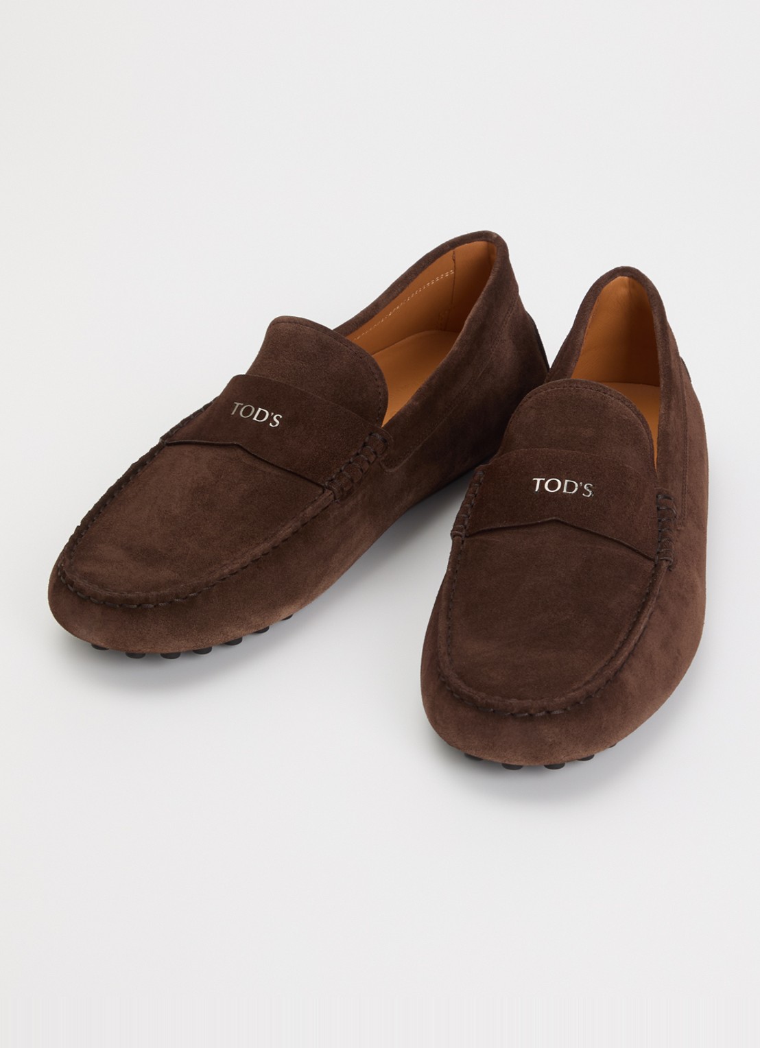 Tod's Gommino mocassin van kalfssuède - detail 3 donkerbruin