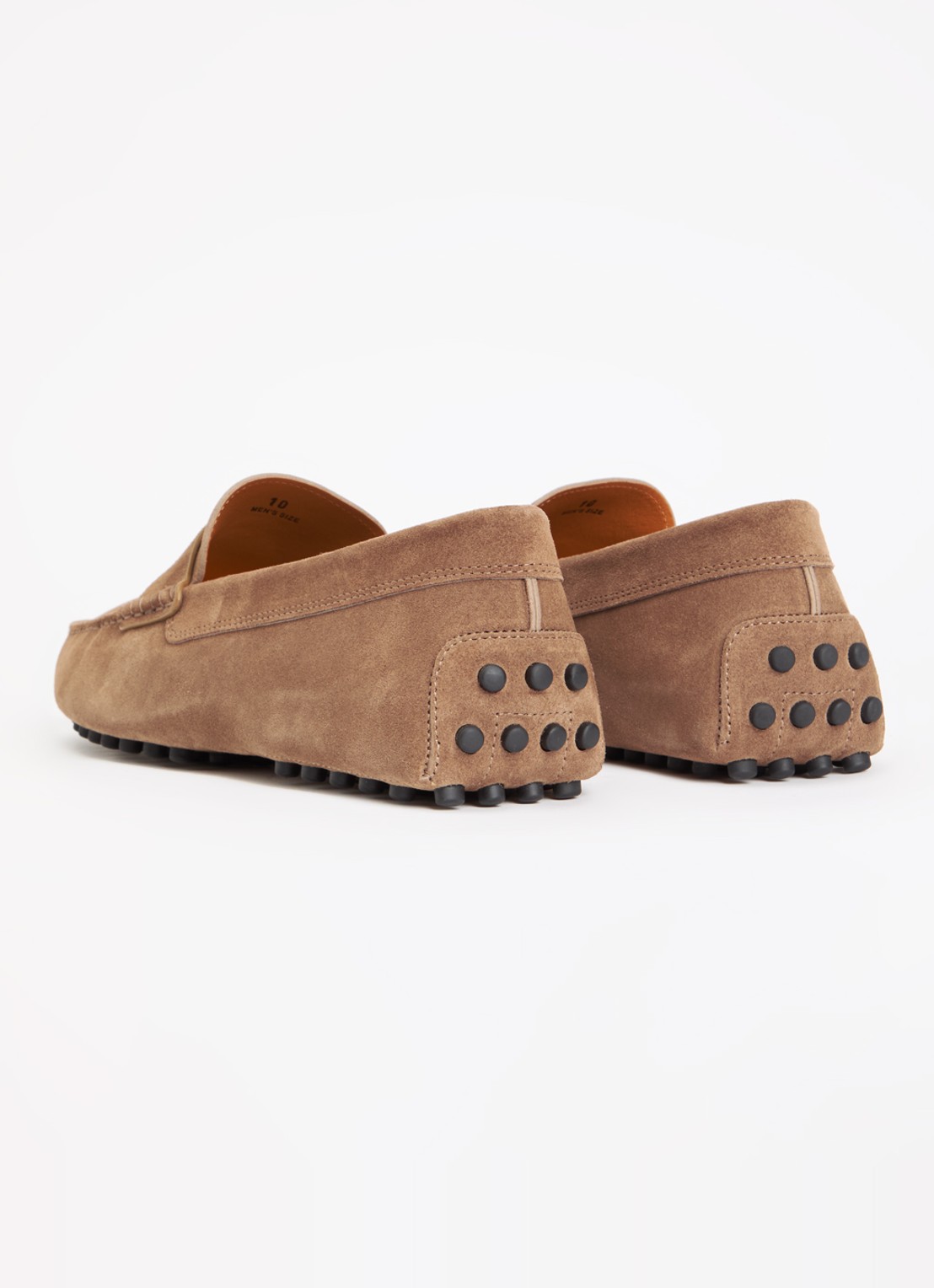 Tod's Gommino mocassin van kalfssuède - achterkant 6 lichtbruin