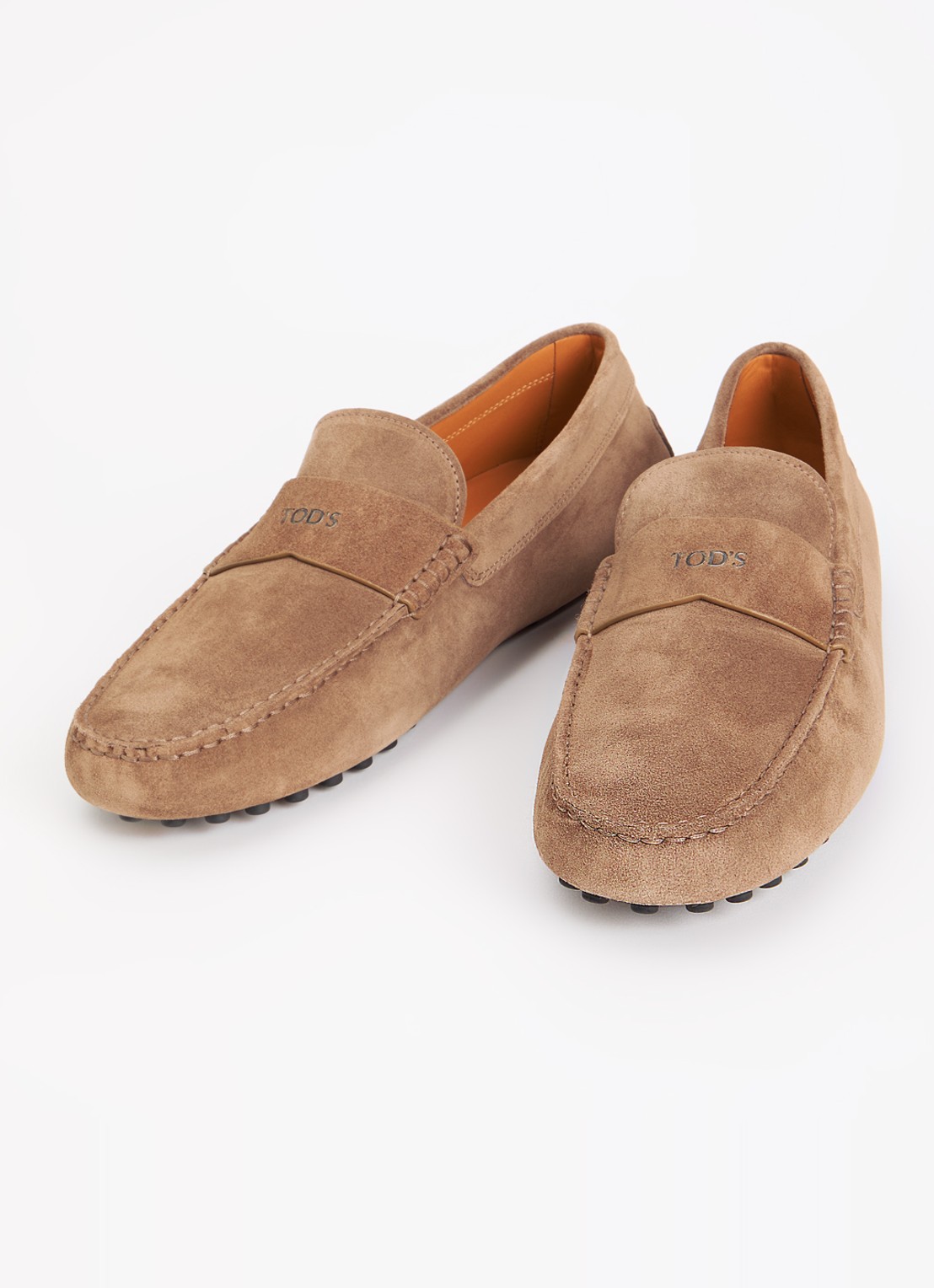 Tod's Gommino mocassin van kalfssuède - detail 2 lichtbruin