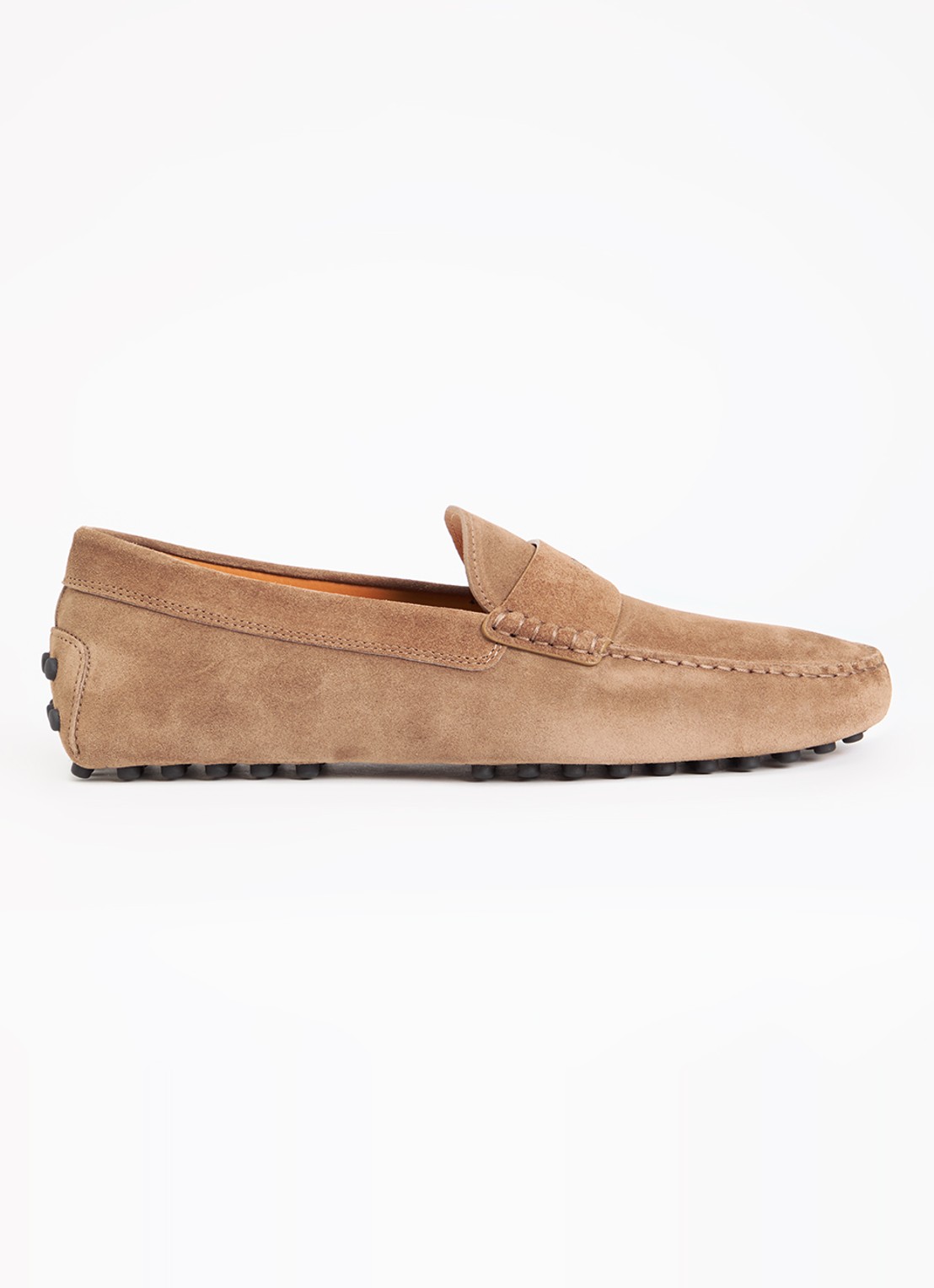 Tod's Gommino mocassin van kalfssuède - voorkant lichtbruin