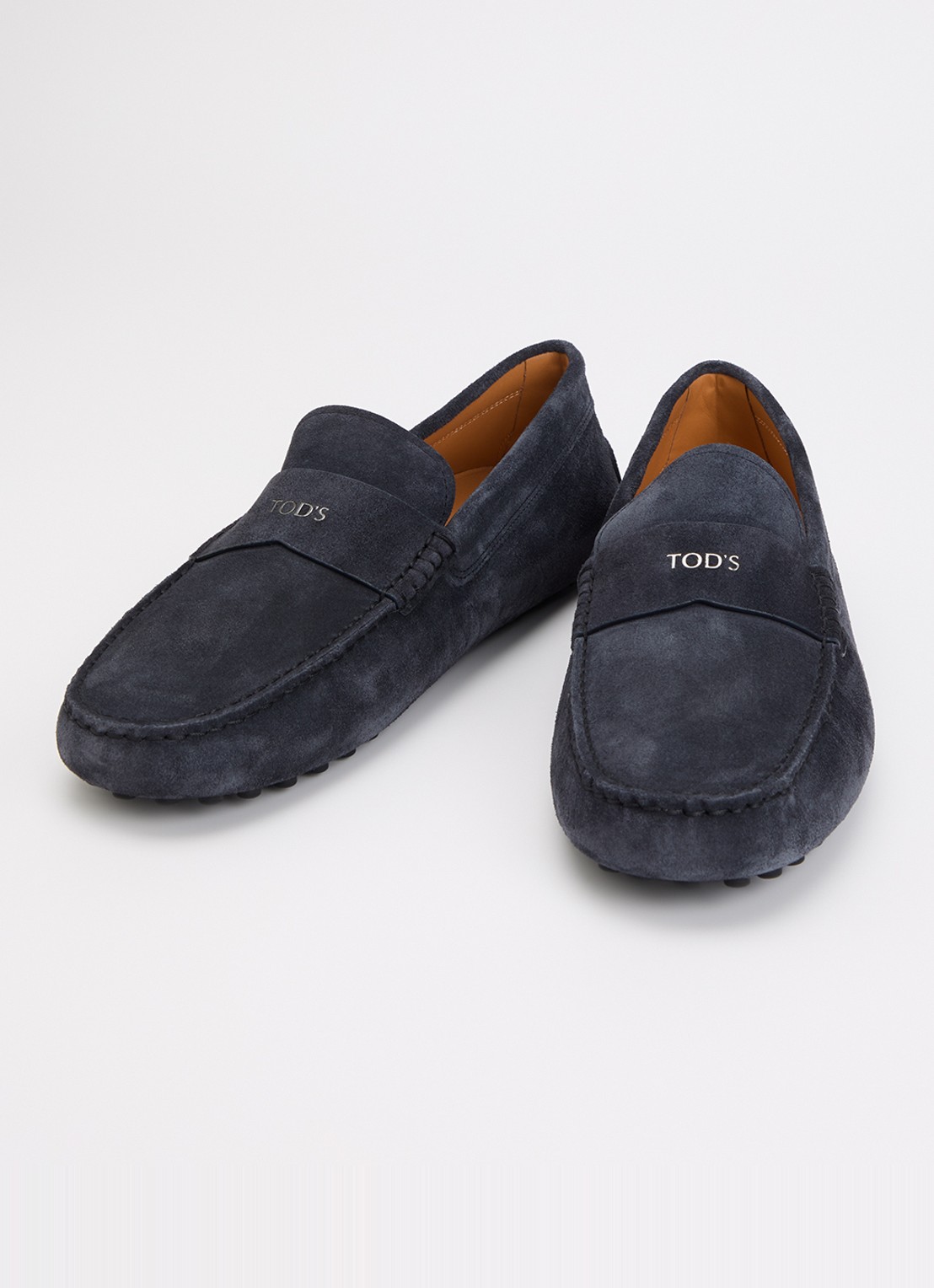 Tod's Gommino mocassin van kalfssuède - detail donkerblauw