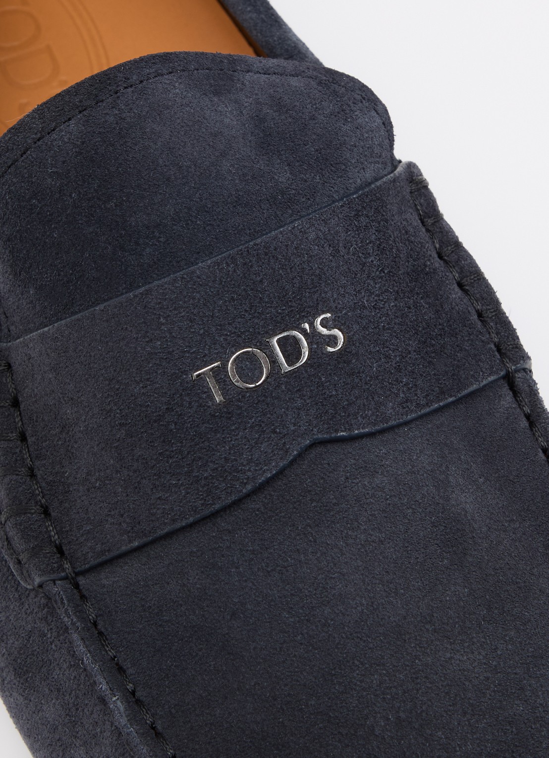 Tod's Gommino mocassin van kalfssuède - detail 4 donkerblauw