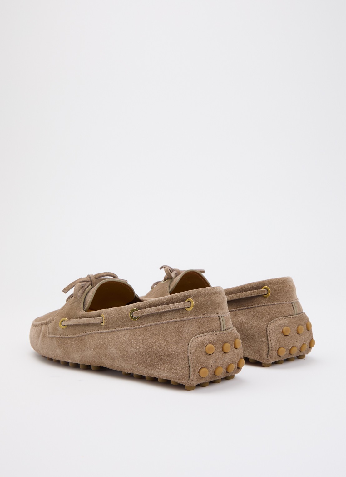 Tod's Gommino mocassin van kalfssuède - achterkant 2 lichtbruin