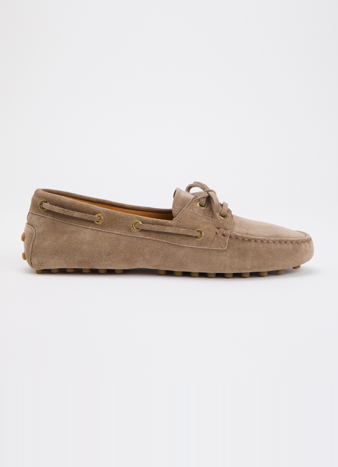 Tod's Gommino mocassin van kalfssuède - voorkant lichtbruin