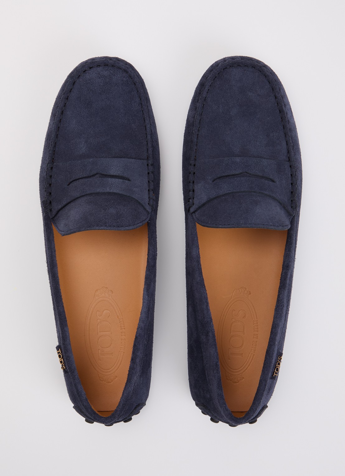 Tod's Gommino mocassin van kalfssuède - detail 4 indigo