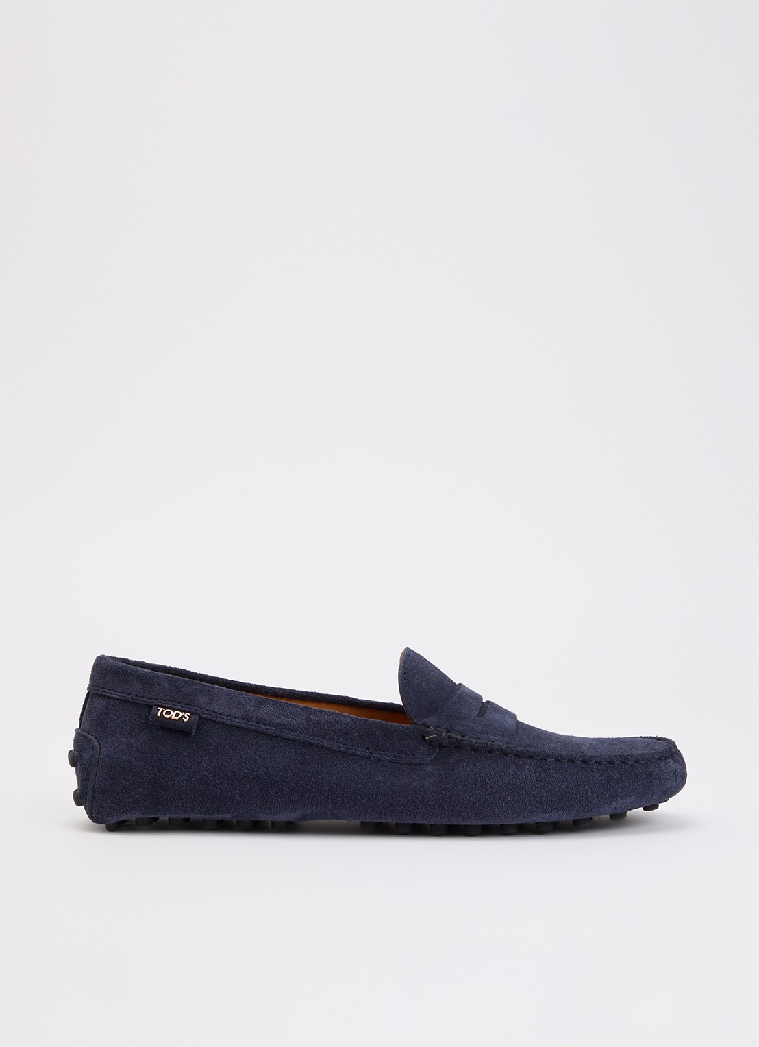 Tod's Gommino mocassin van kalfssuède - voorkant indigo
