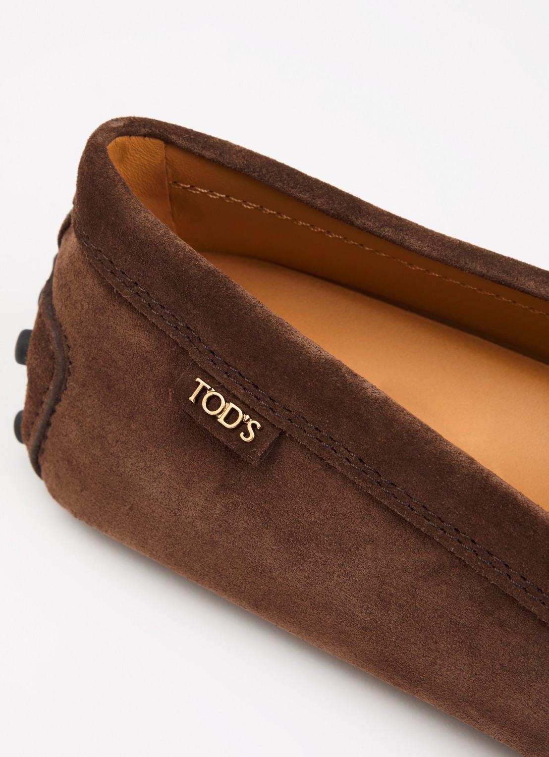 Tod's Gommino mocassin van kalfssuède - detail 6 donkerbruin