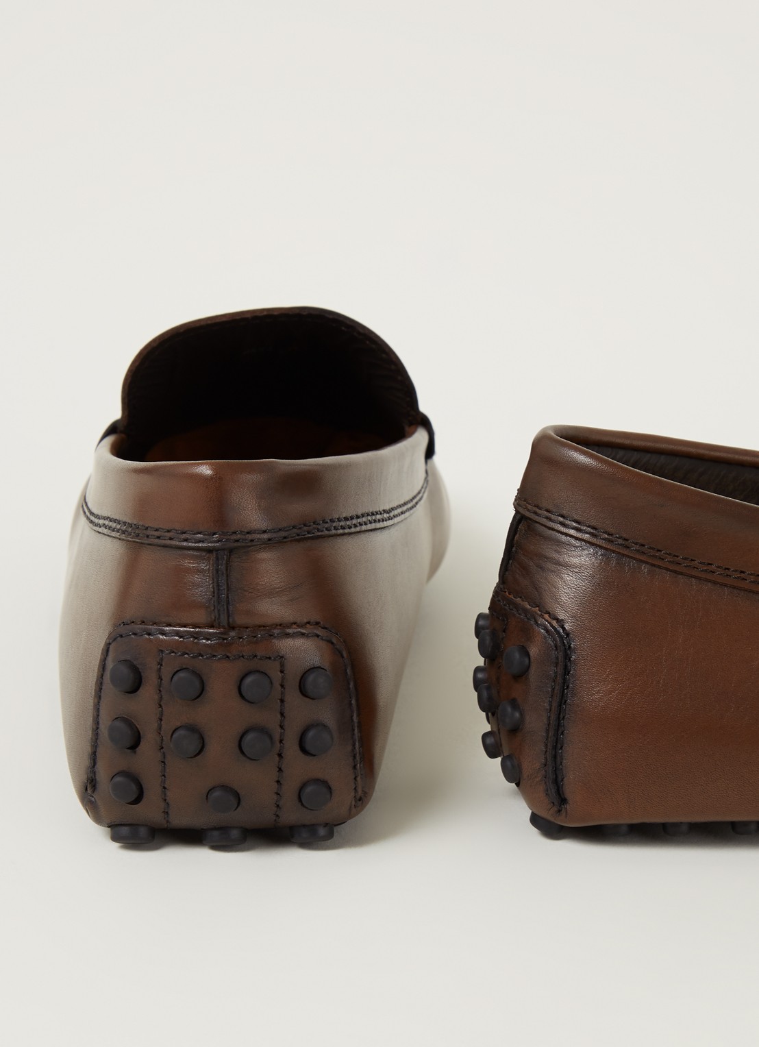 Tod's Gommino mocassin van leer  - detail 3 donkerbruin