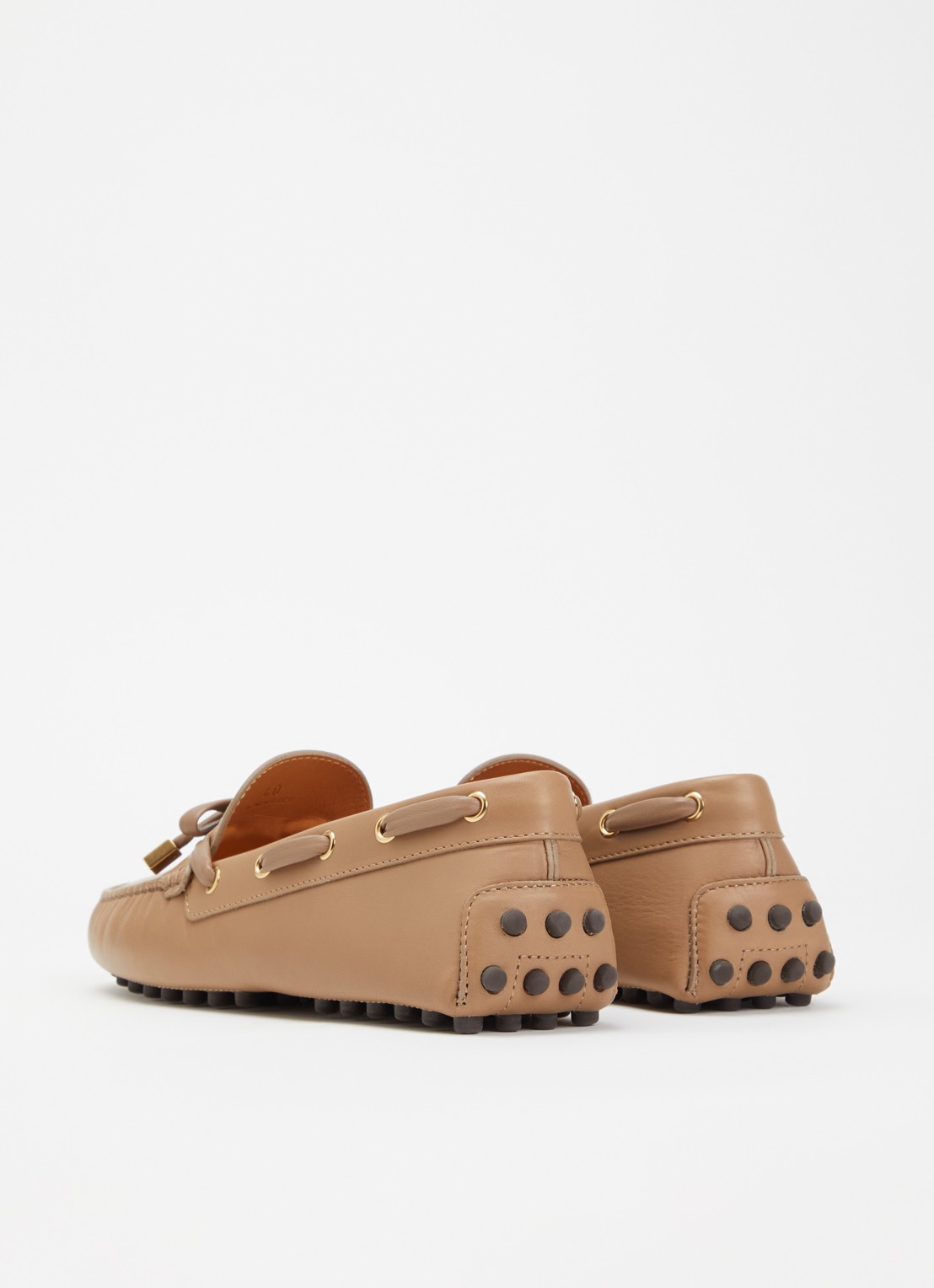 Tod's Gommino mocassin van leer - achterkant lichtbruin