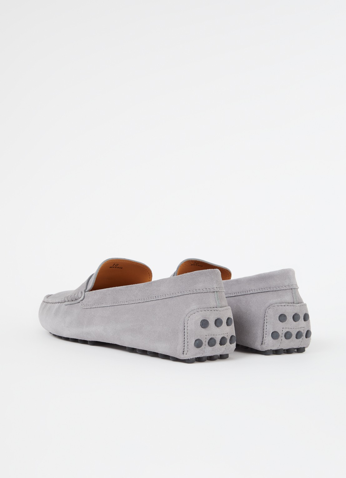 Tod's Gommino mocassin van suède - achterkant 5 lichtgrijs
