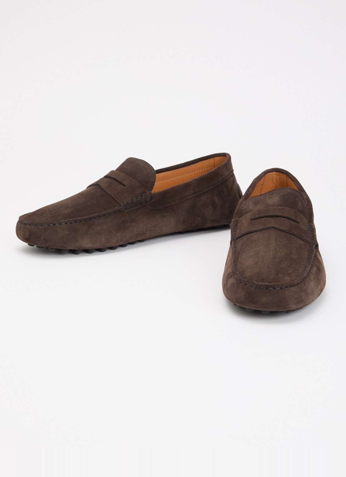 Tod's Gommino mocassin van suède - detail 2 donkerbruin