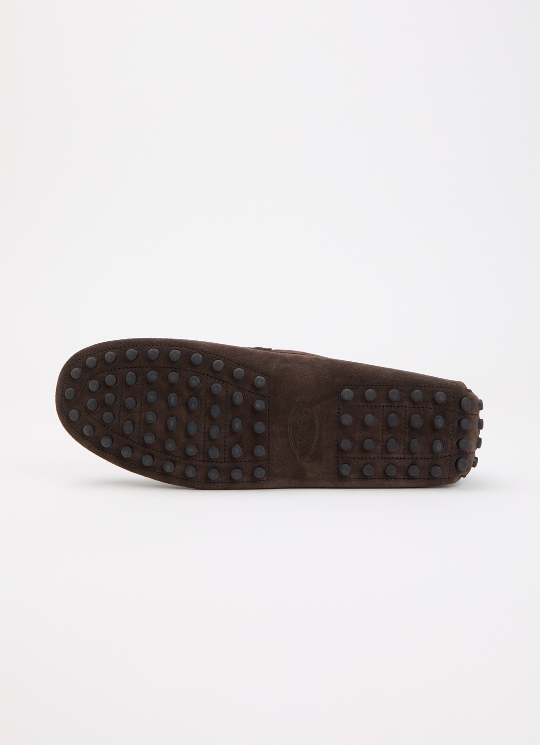 Tod's Gommino mocassin van suède - detail 4 donkerbruin