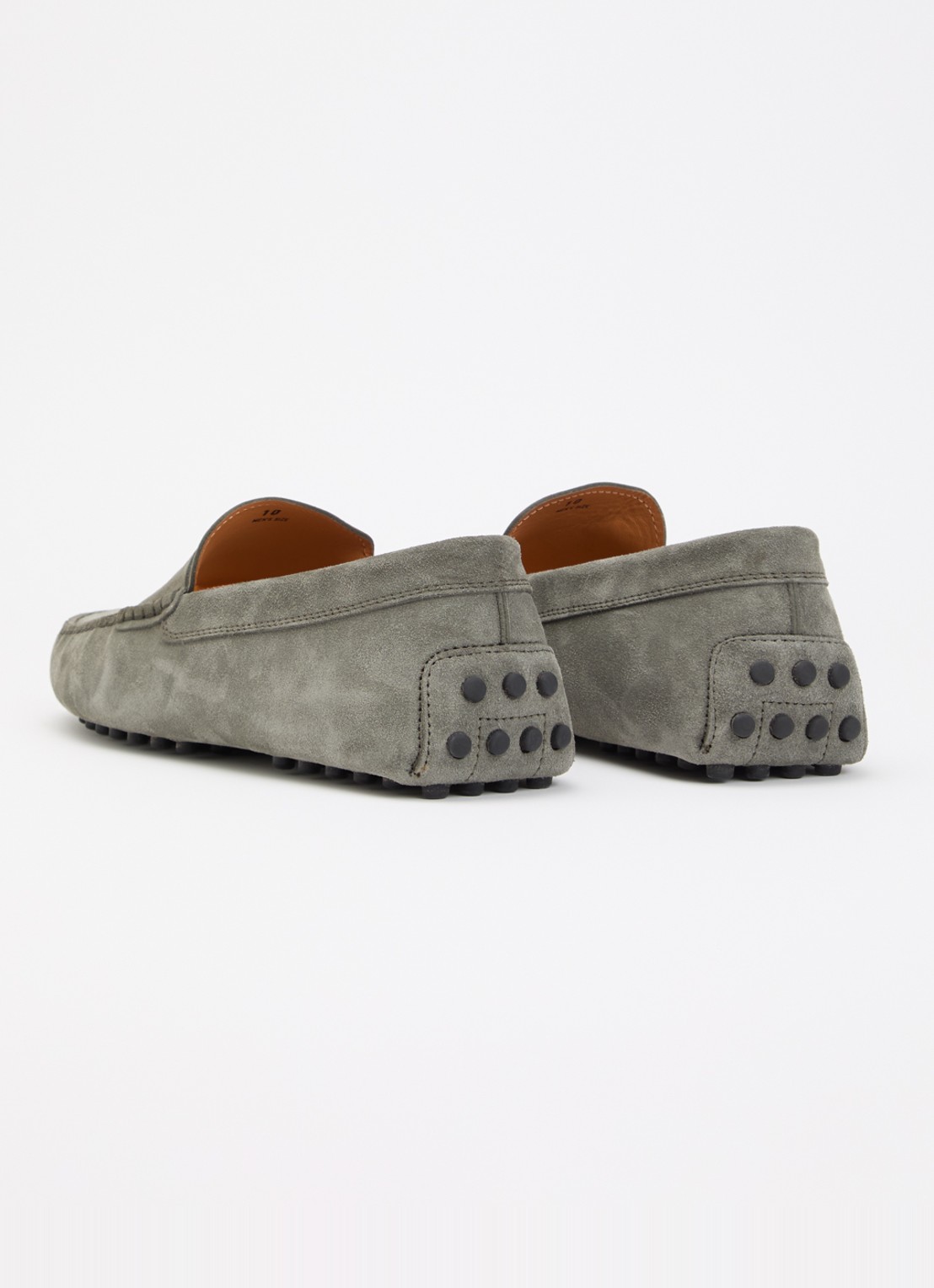 Tod's Gommino mocassin van suède - achterkant 6 olijfgroen