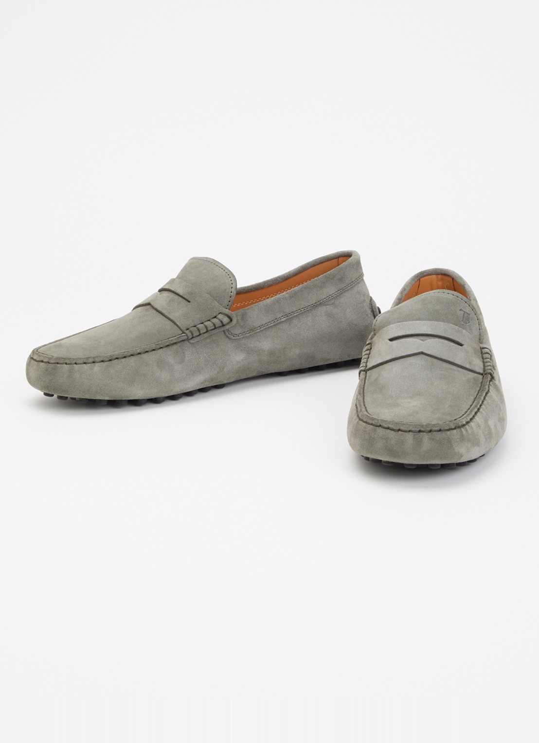 Tod's Gommino mocassin van suède - detail 2 olijfgroen