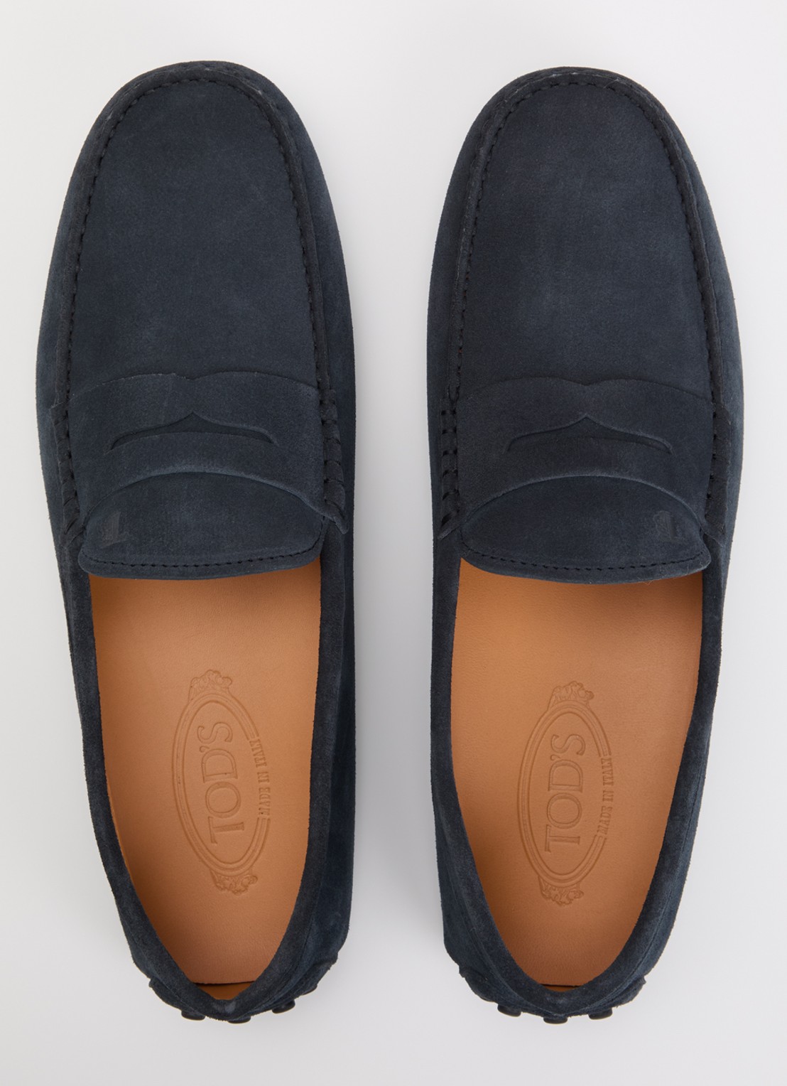 Tod's Gommino mocassin van suède - detail 4 indigo