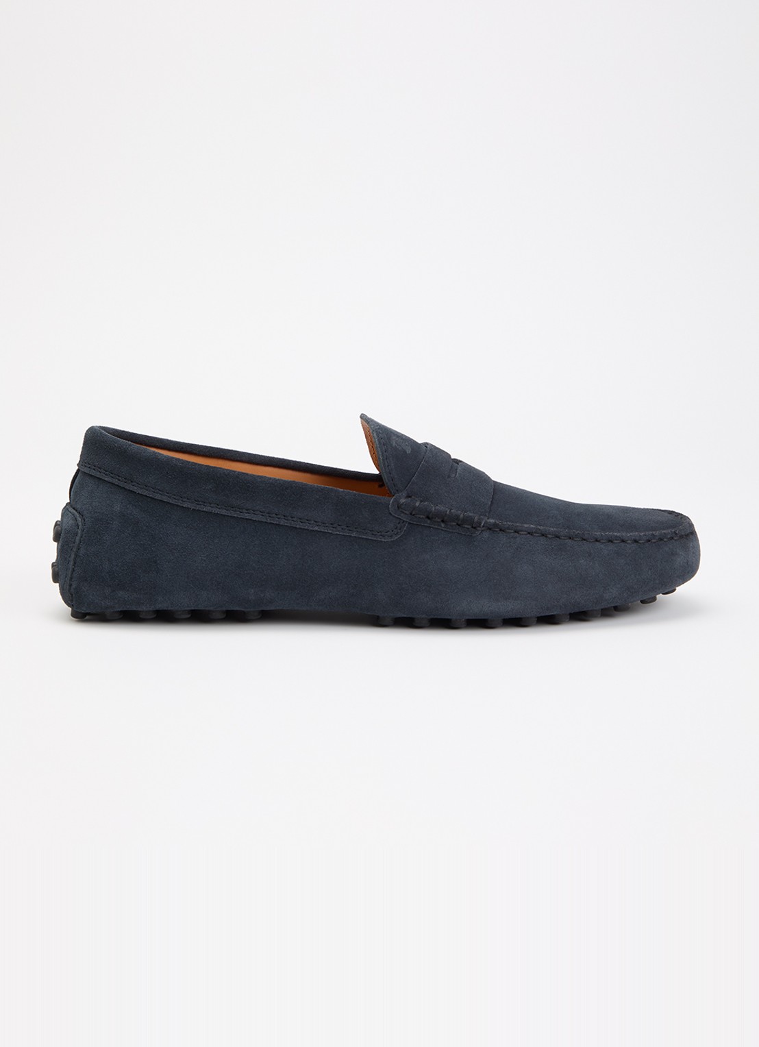 Tod's Gommino mocassin van suède - voorkant indigo