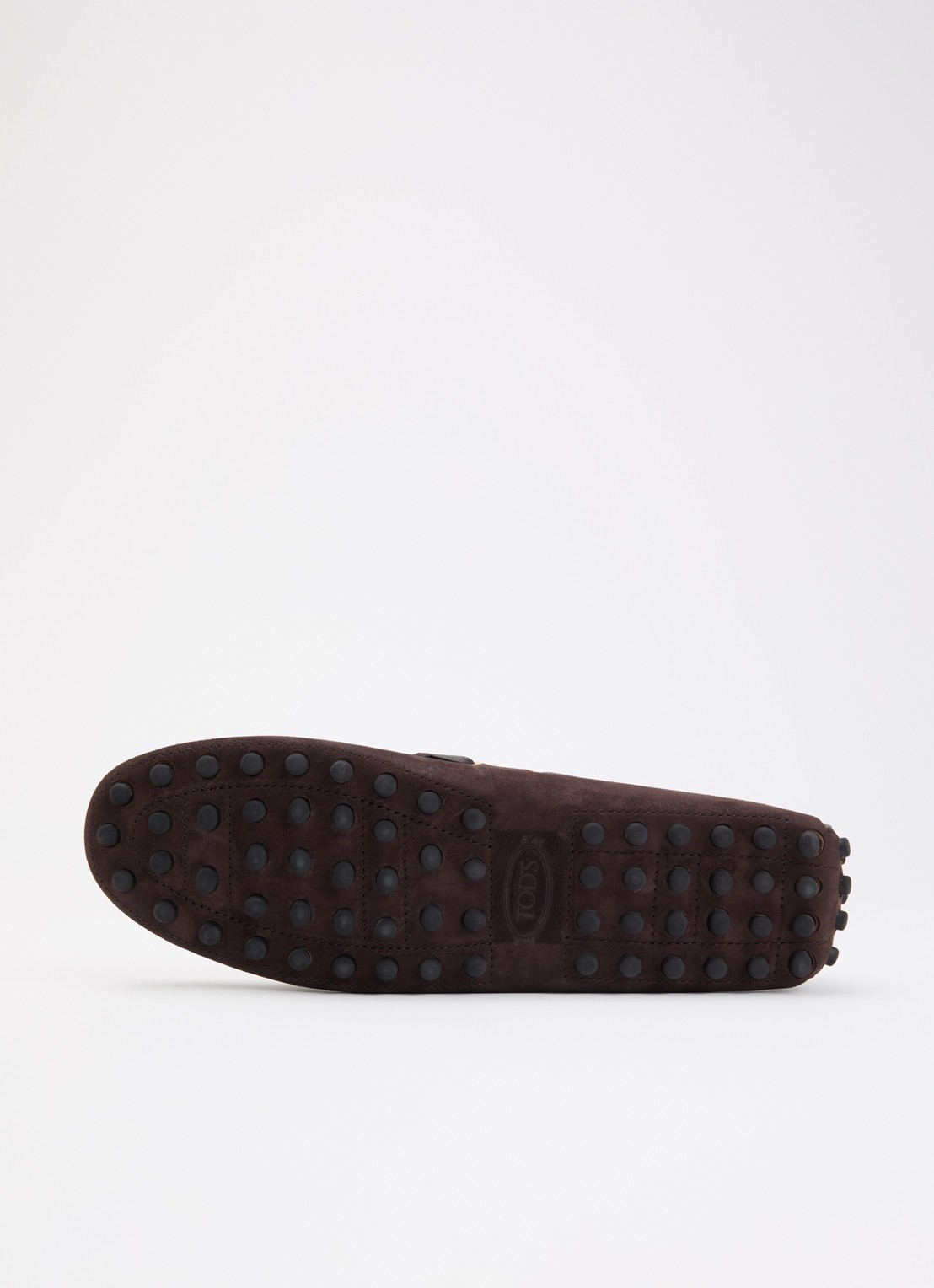 Tod's Gommino mocassin van suède - detail 4 donkerbruin