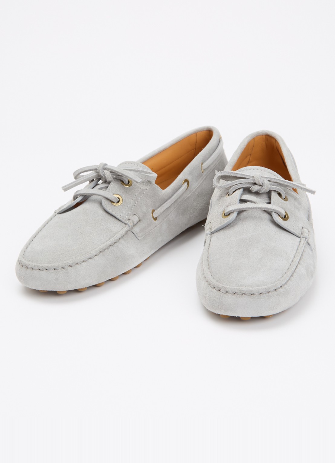 Tod's Gommino mocassin van suède - detail 2 grijs