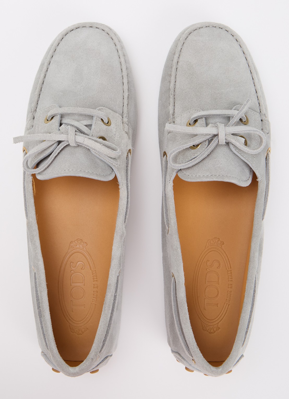 Tod's Gommino mocassin van suède - detail 3 grijs