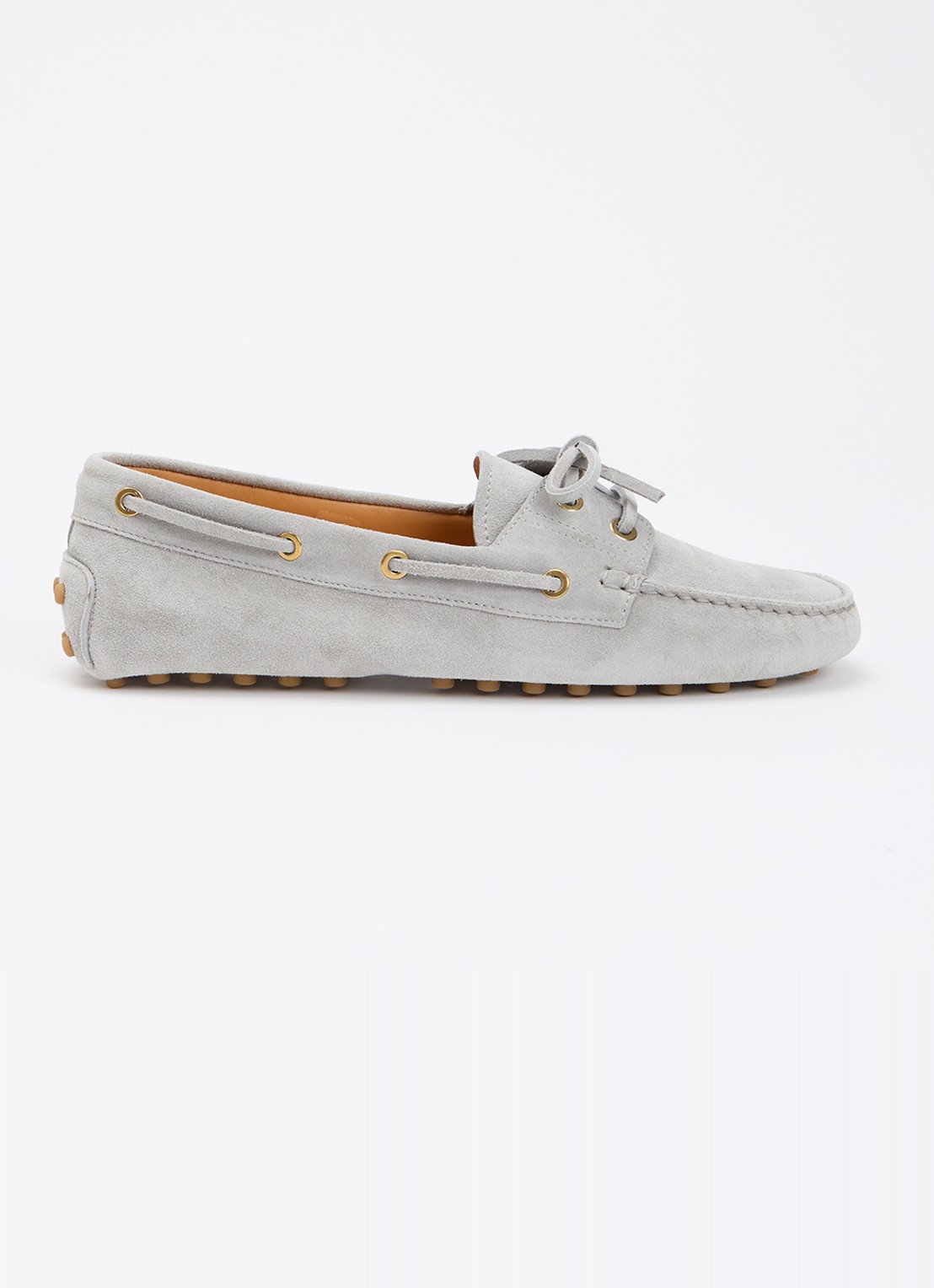 Tod's Gommino mocassin van suède - voorkant 6 grijs