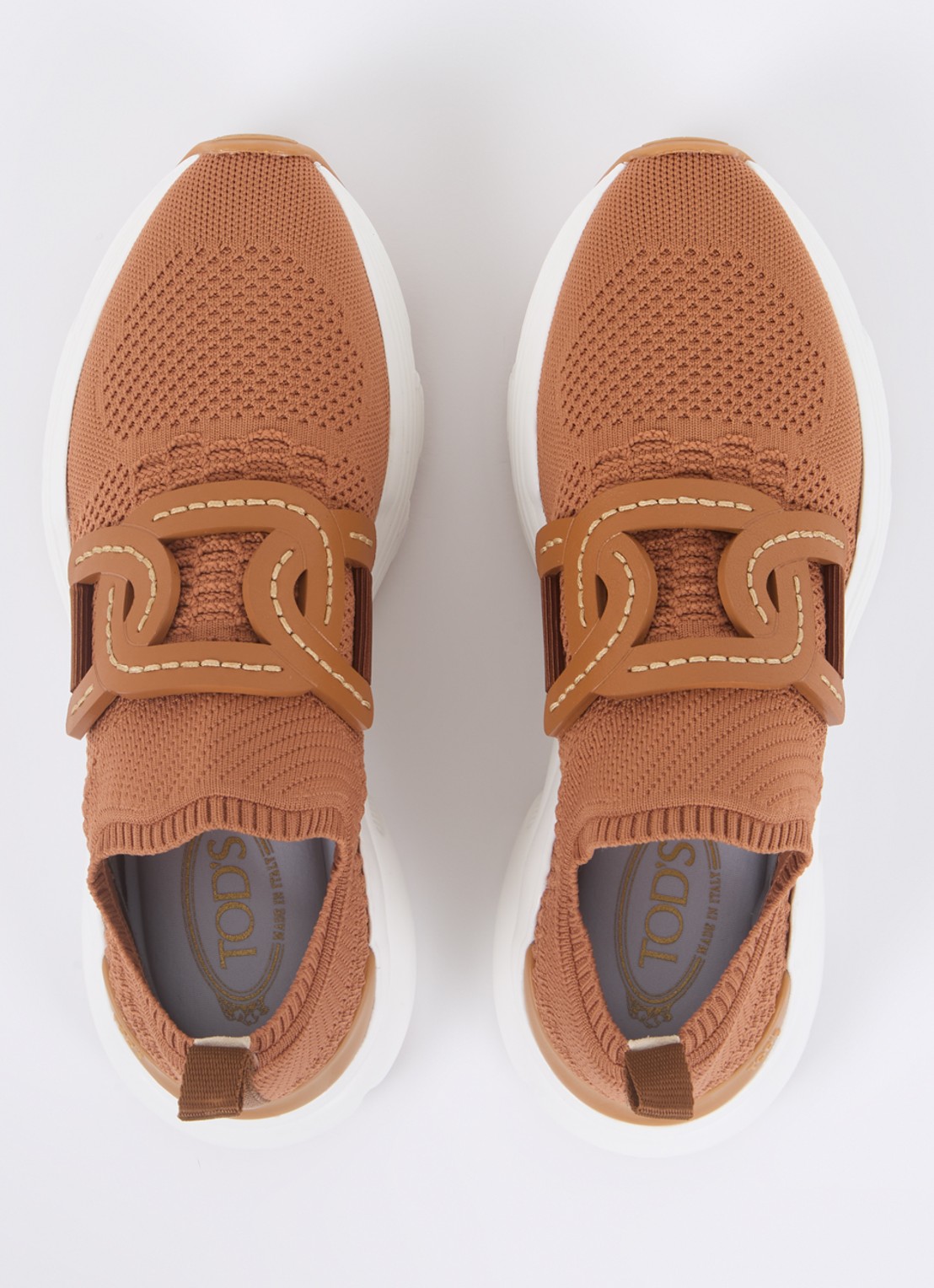 Tod's Kate sneaker met met gebreid bovenwerk - detail 3 camel